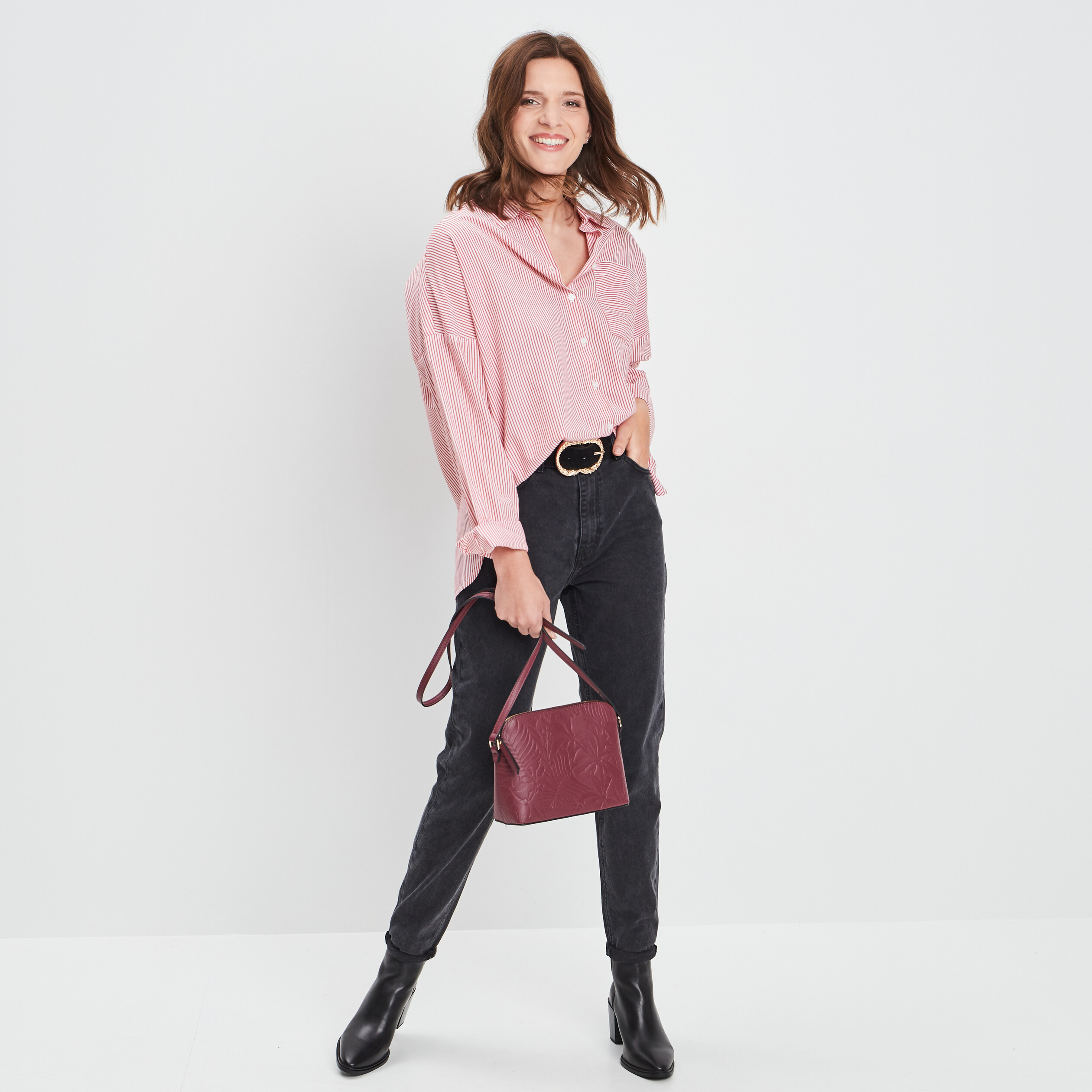 jeans mom taille haute noir femme Jeans mom taille haute noir femme