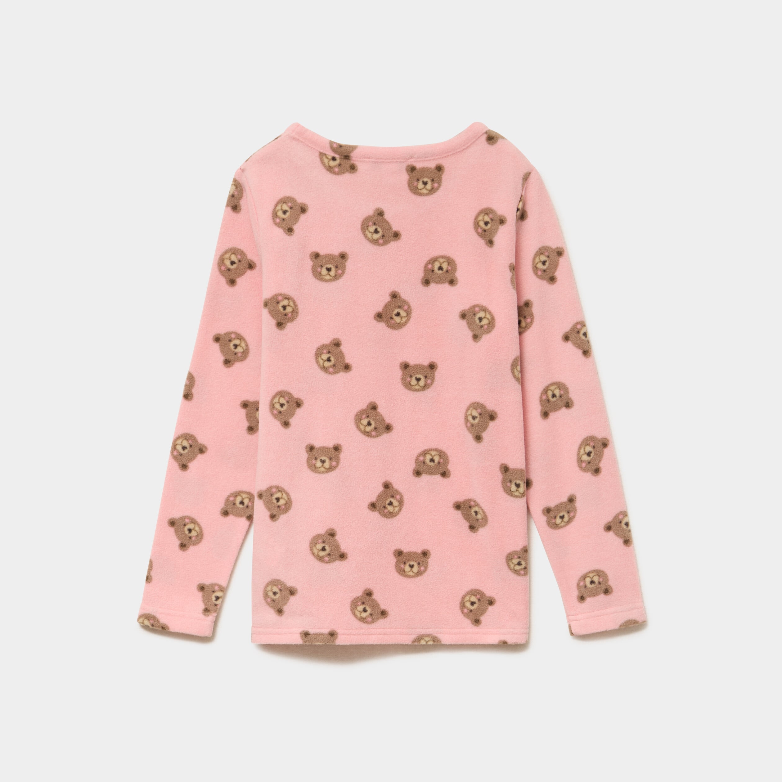 Ensemble pyjama 2 pi&egrave;ces micro polaire vieux rose fille