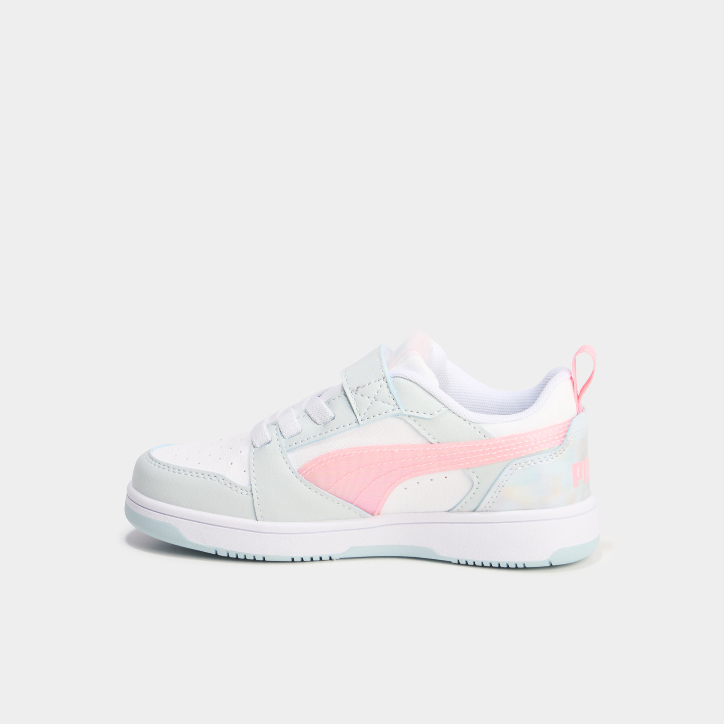 Tennis basses &agrave; scratchs Puma REBOUND V6 vert pastel fille
