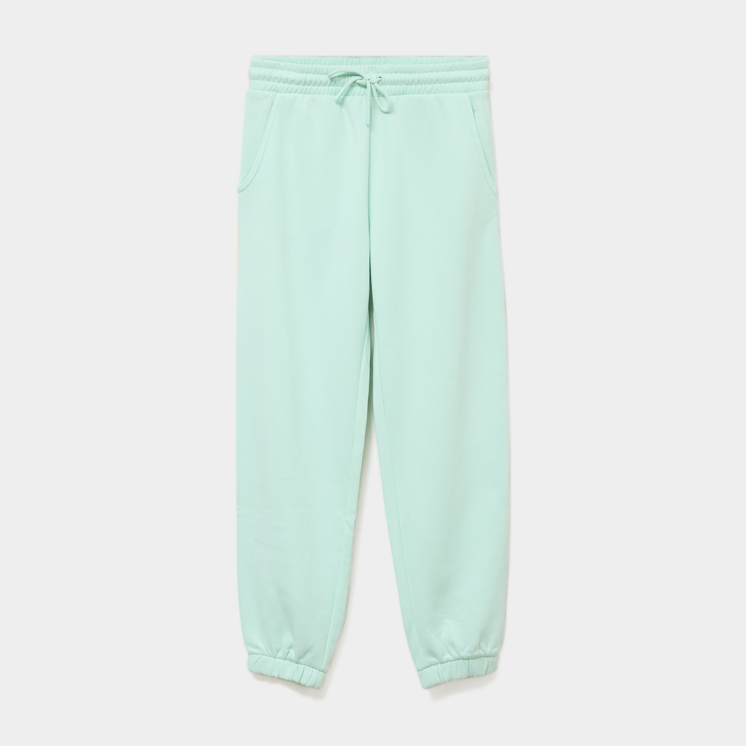 Pantalon jogging droit molleton vert clair femme