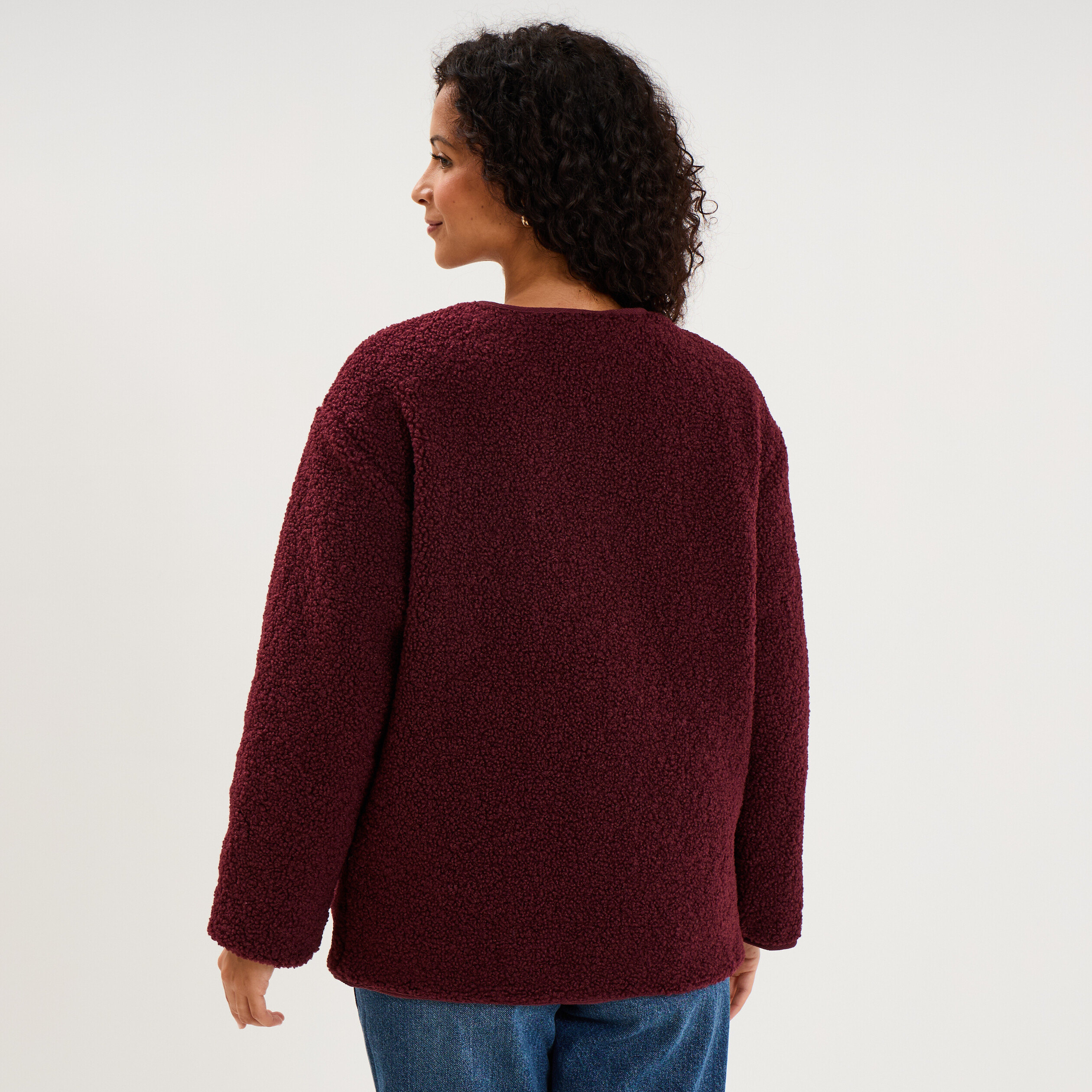 Veste r&eacute;versible matelass&eacute;e et polaire violet fonc&eacute; femme