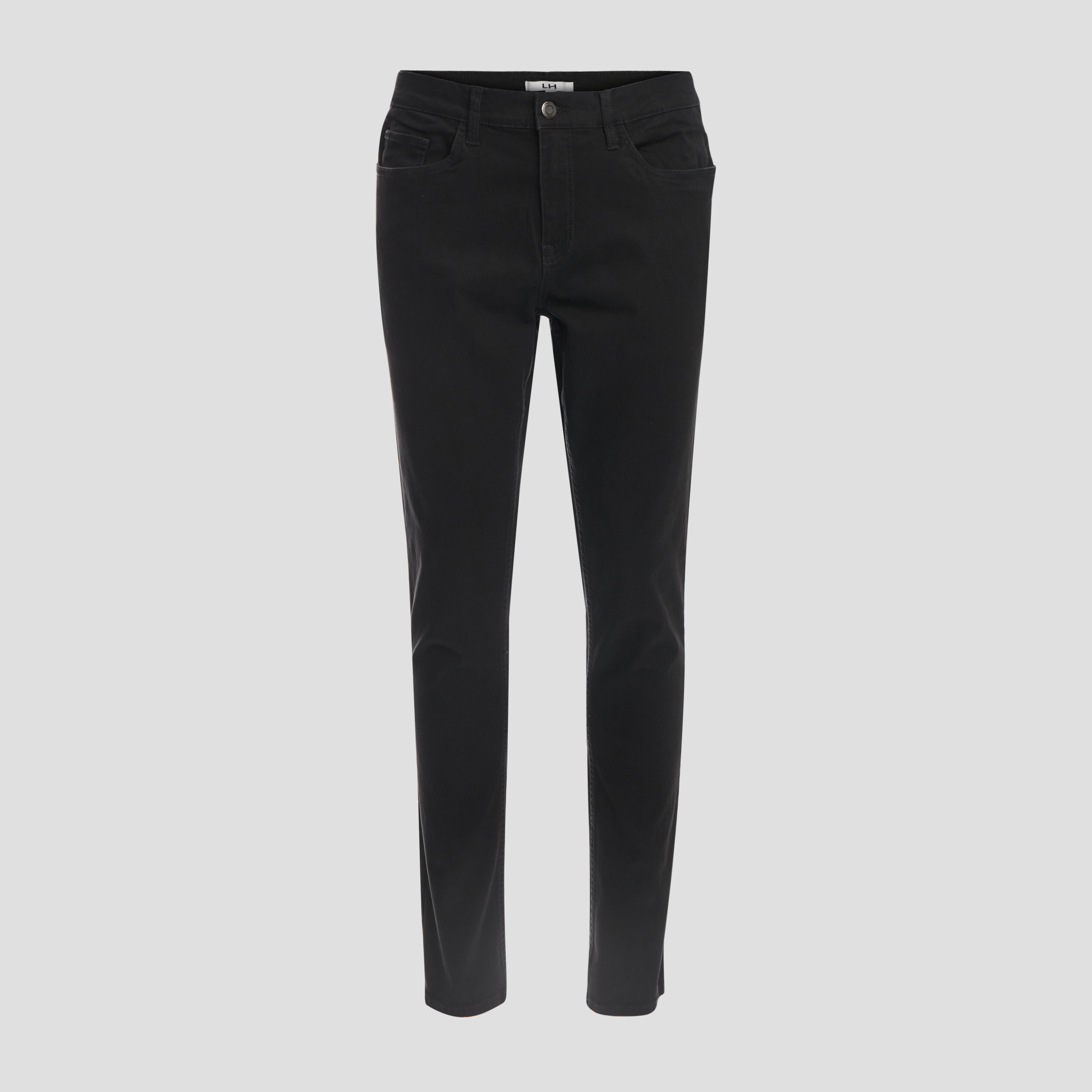 Pantalon droit en coton stretch gris fonc&eacute; homme