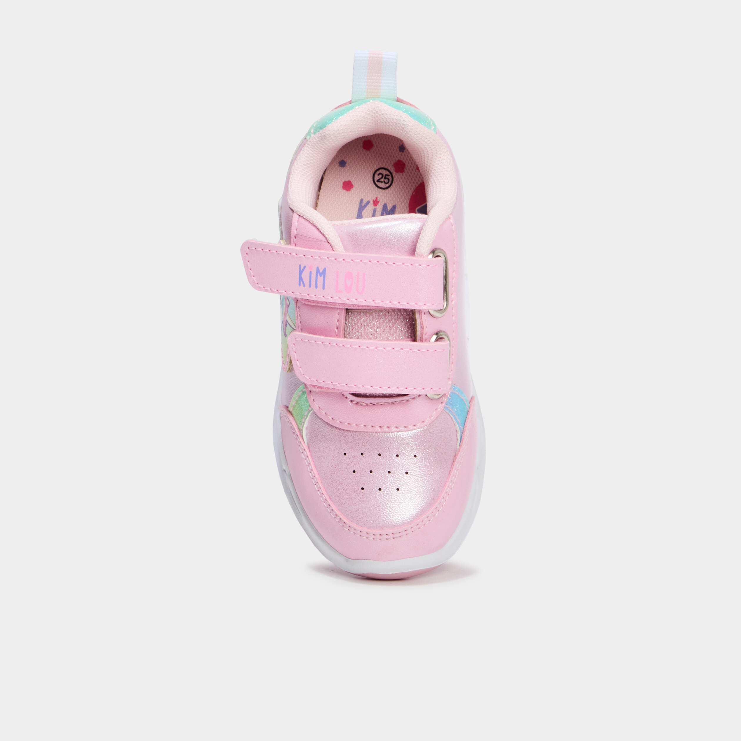 Baskets running semelles lumineuses rose fille