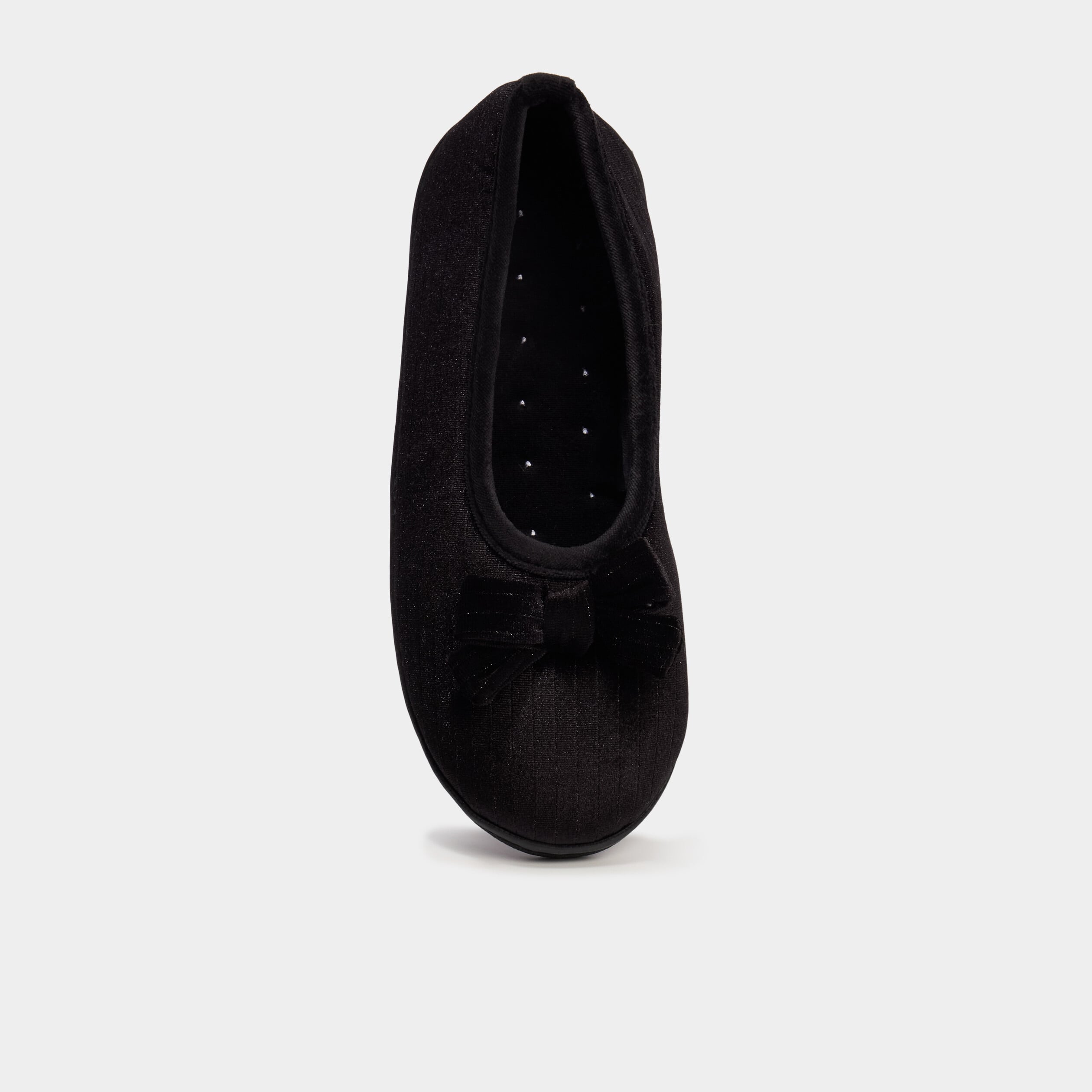 Chaussons ballerines avec noeuds noir femme
