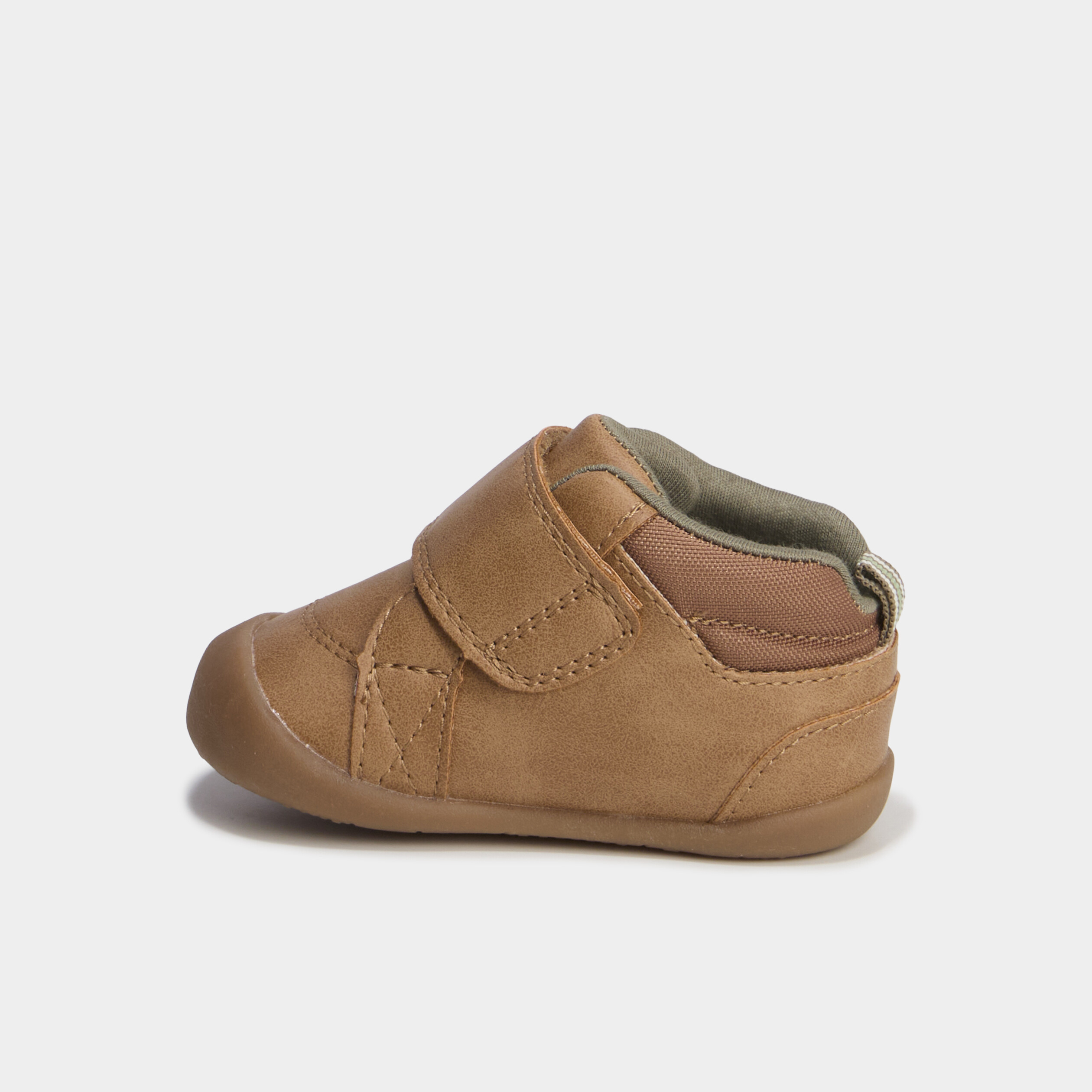Bottillons &agrave; scratchs semelle souple camel b&eacute;b&eacute; gar&ccedil;on