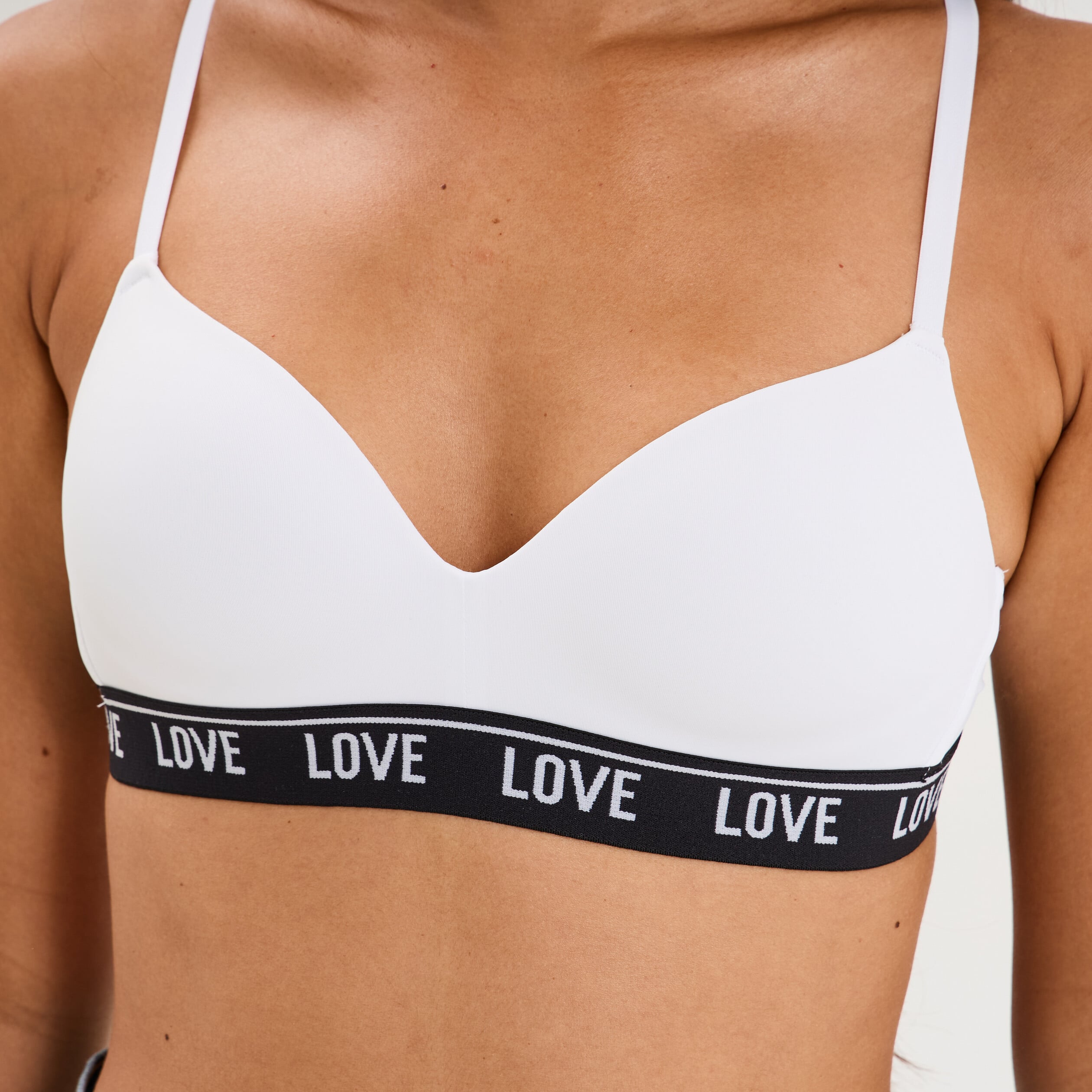 Soutien-gorge embo&icirc;tant padd&eacute; &eacute;lastiqu&eacute; blanc femme