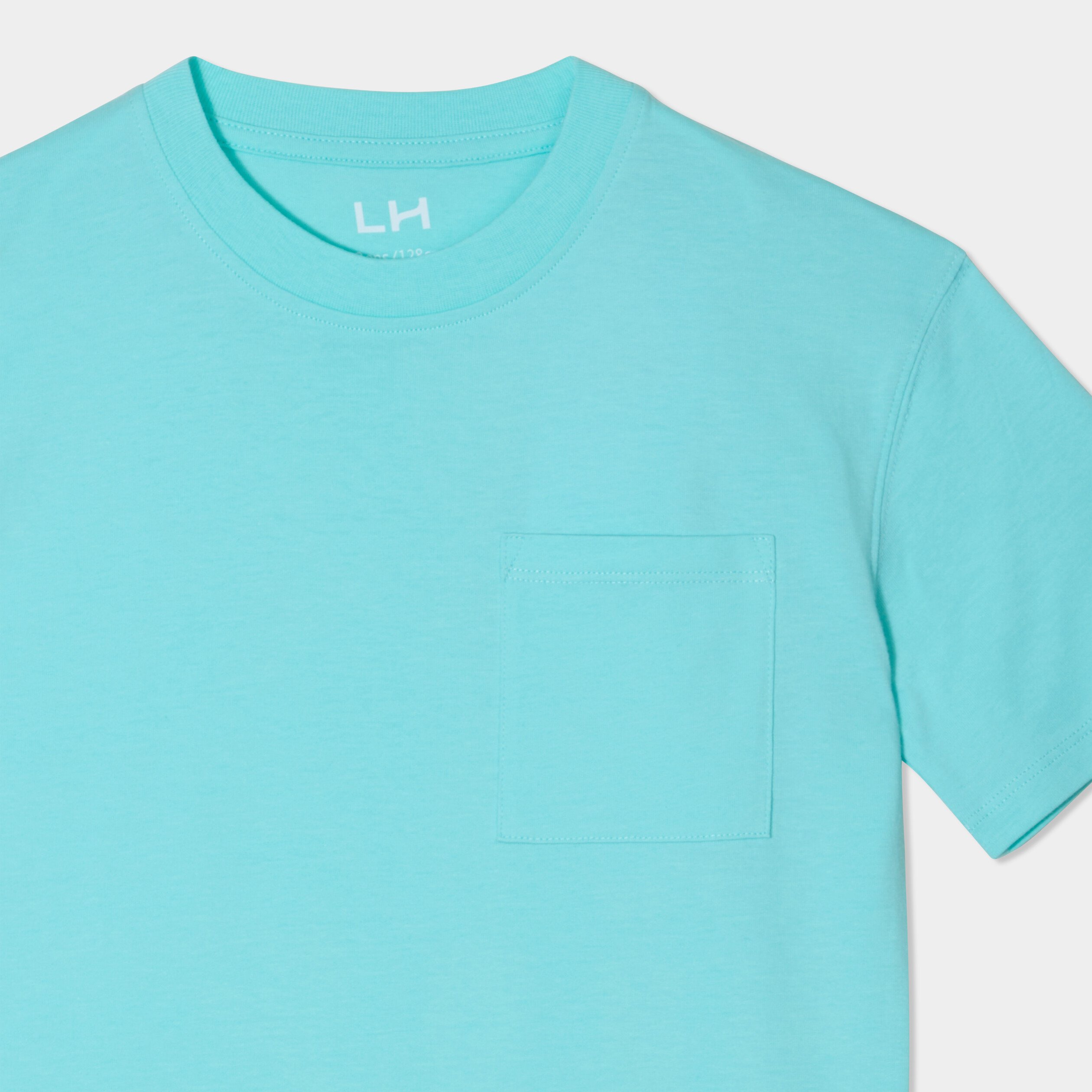 t shirt oversize 1 poche manches courtes bleu turquoise garcon T-shirt oversize 1 poche manches courtes bleu turquoise garçon