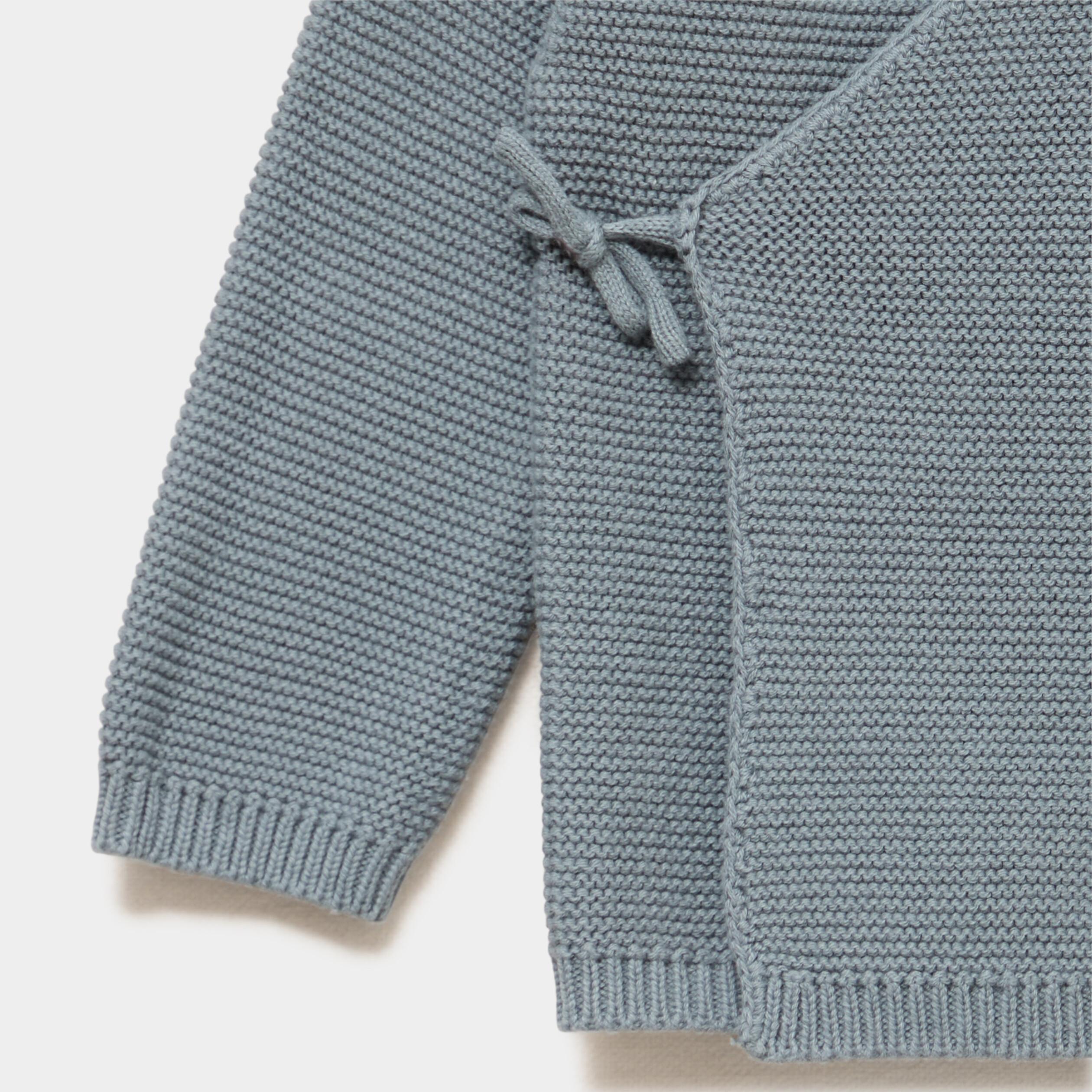 Brassi&egrave;re naissance tricot nou&eacute;e coton vert fonc&eacute; b&eacute;b&eacute;