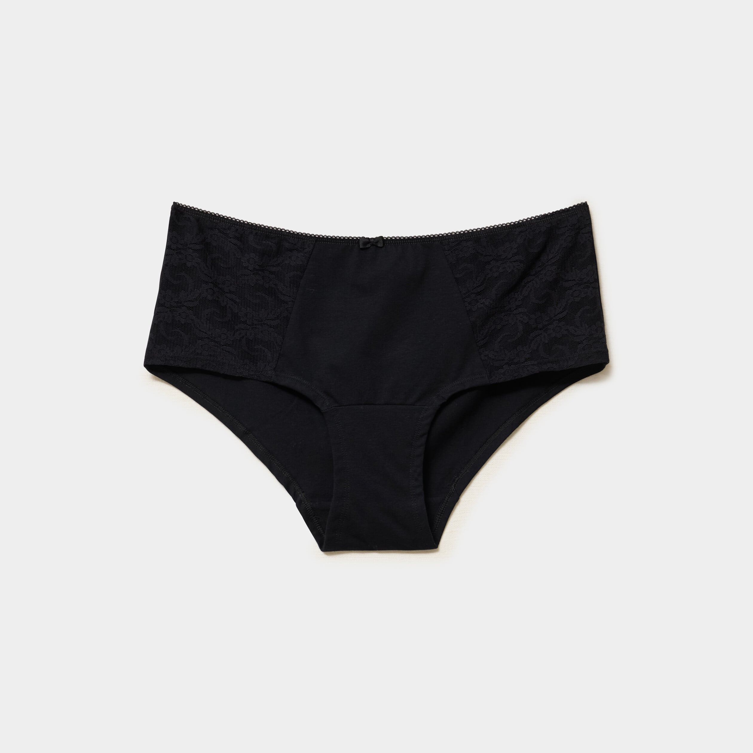 Shorty en coton noir femme grande taille