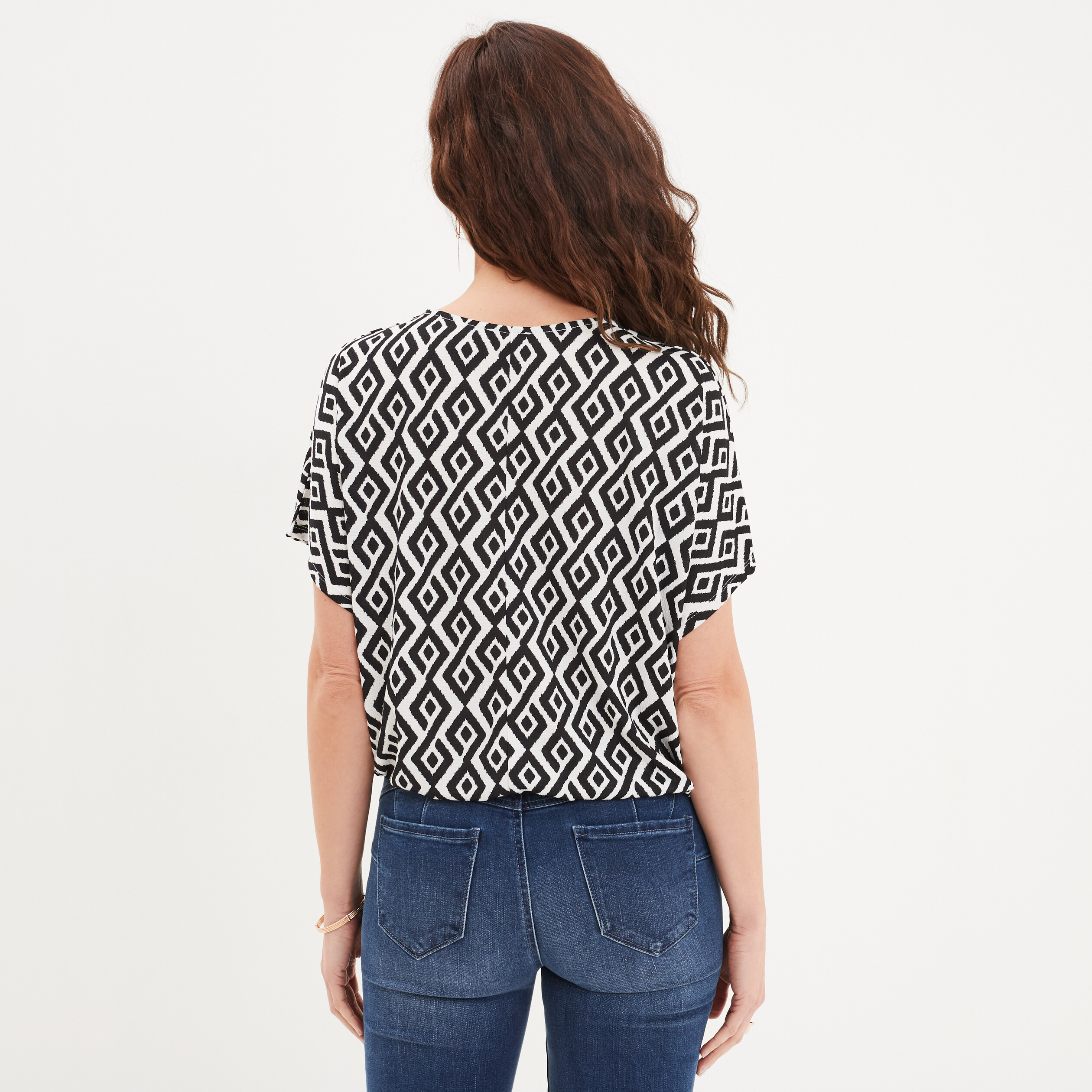 t shirt col en v bijou mosquitos ecru femme T-shirt col en V bijou Mosquitos ecru femme