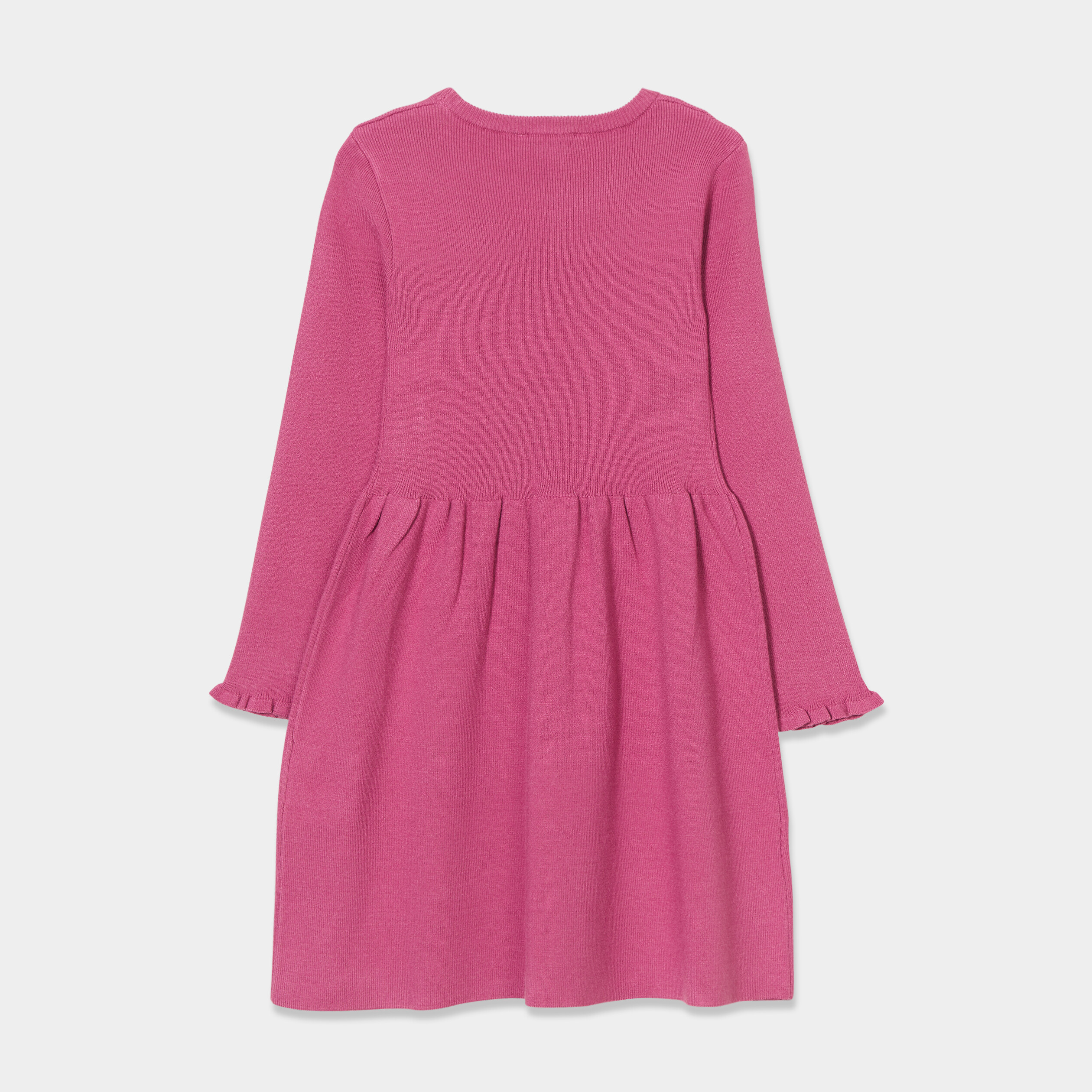Robe tricot évasée manches longues prune fille