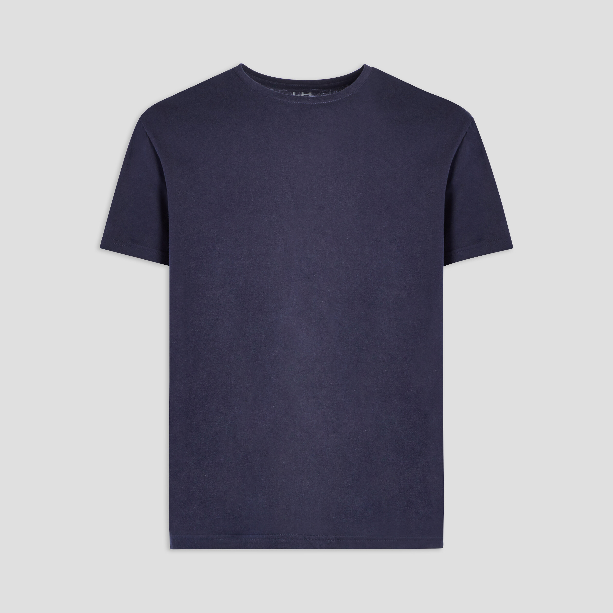 T-shirt droit en coton manches courtes bleu marine homme