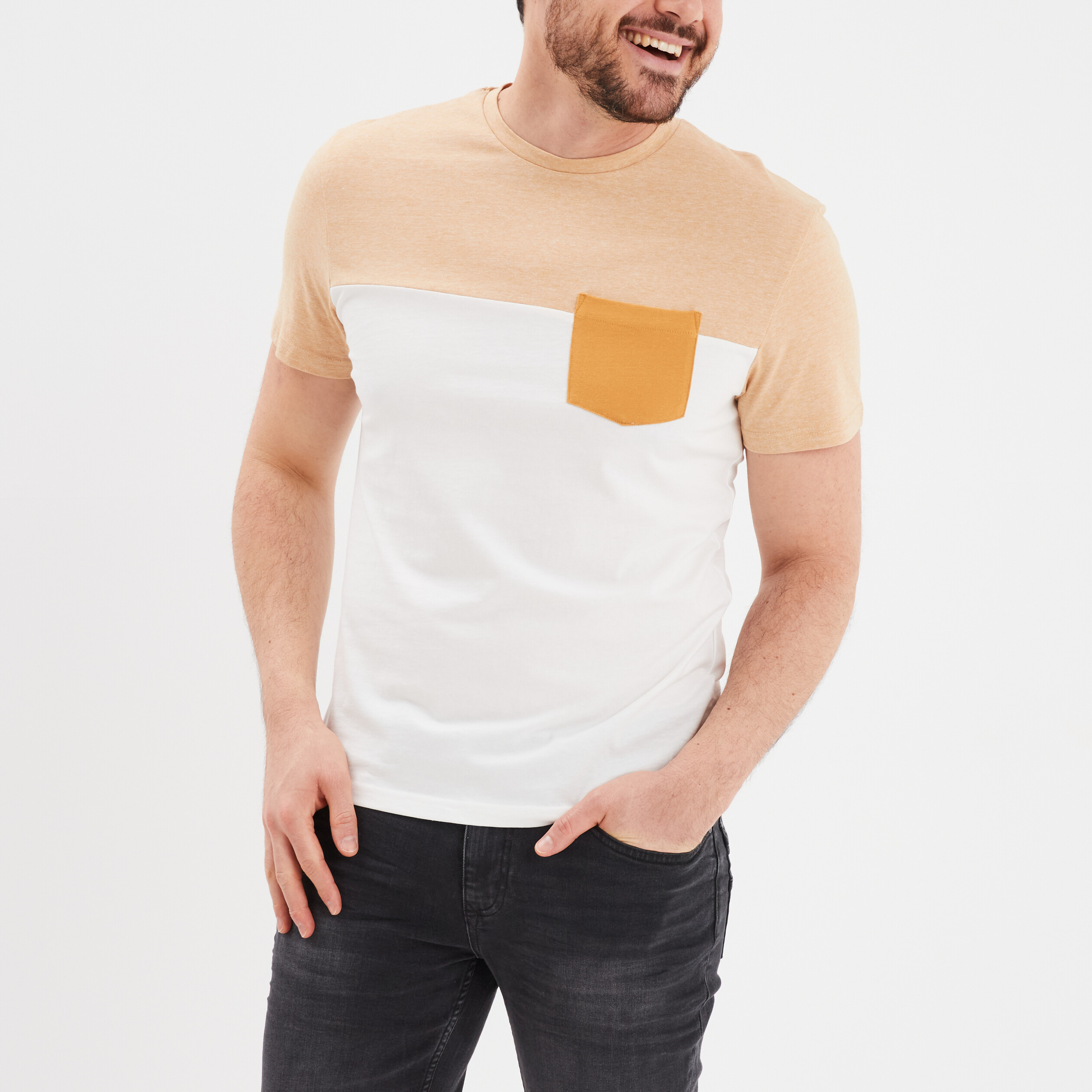 t shirt a manches courtes 1 poche creeks jaune moutarde homme T-shirt à manches courtes 1 poche Creeks jaune moutarde homme