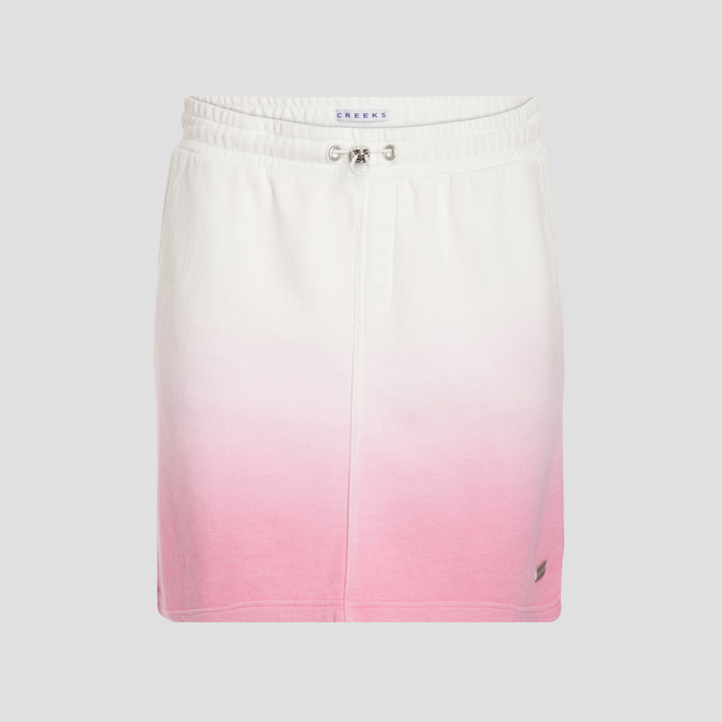Jupe droite taille à coulisse rose femme