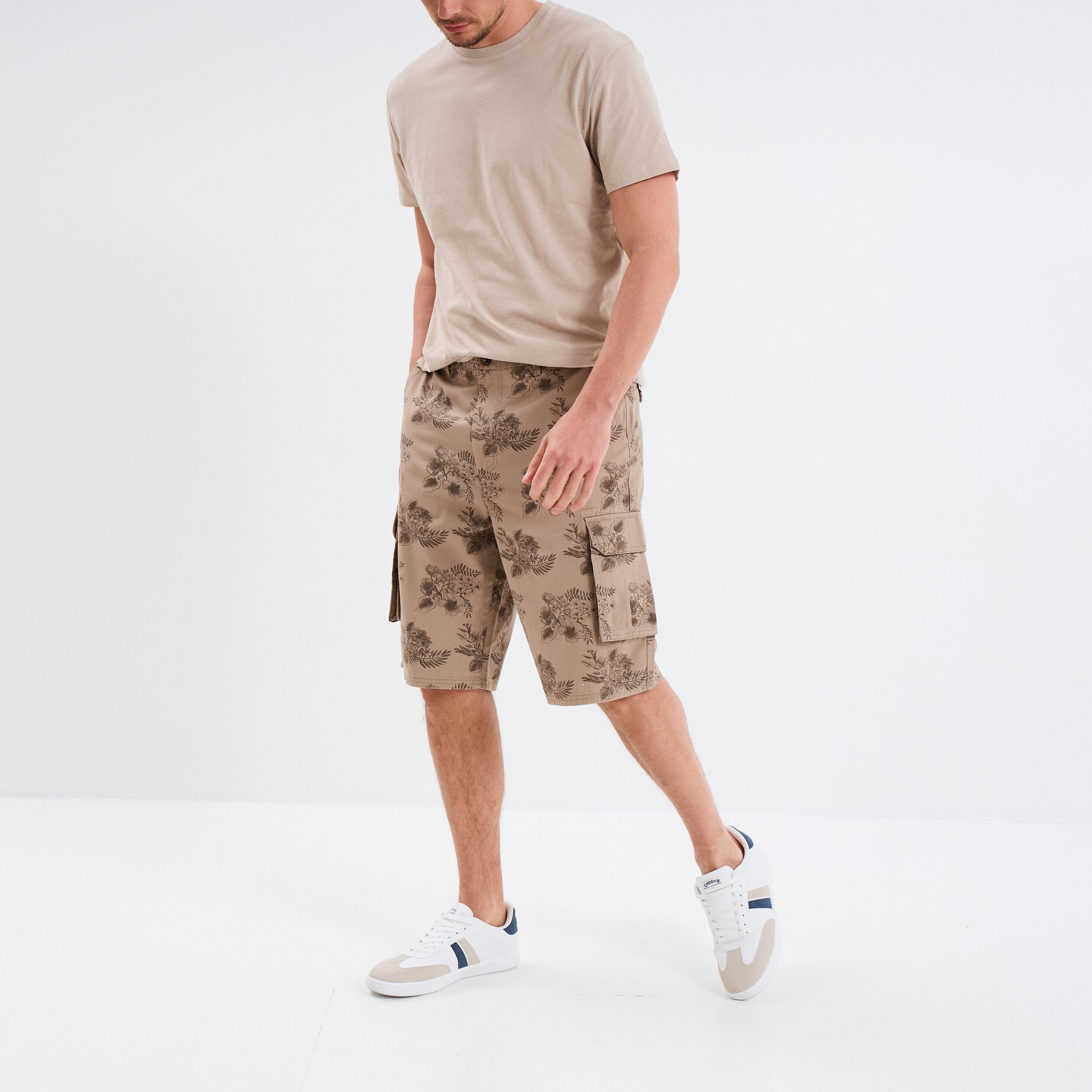 bermuda cargo coton taupe homme Bermuda cargo coton taupe homme