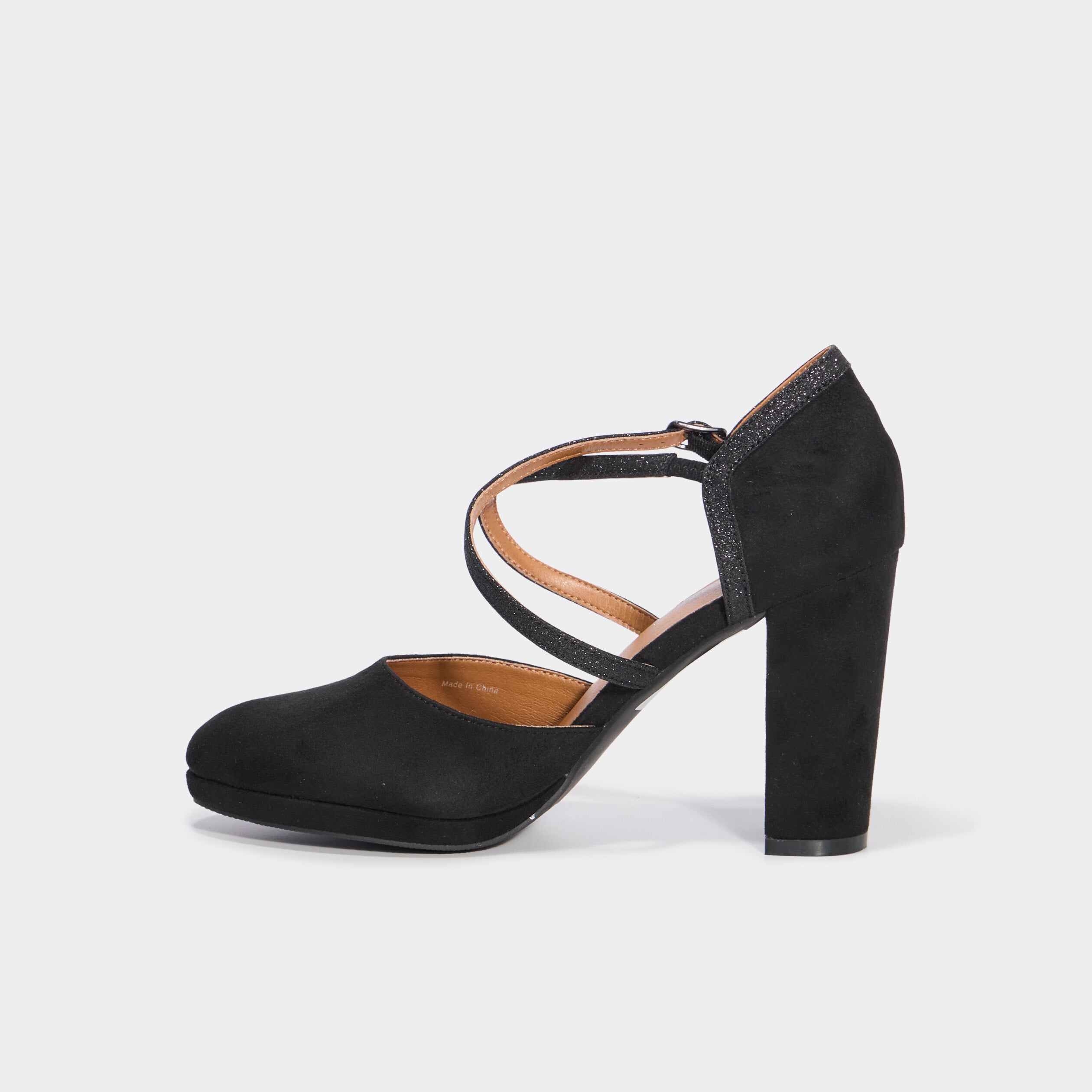Escarpins &agrave; talons avec bride noir femme