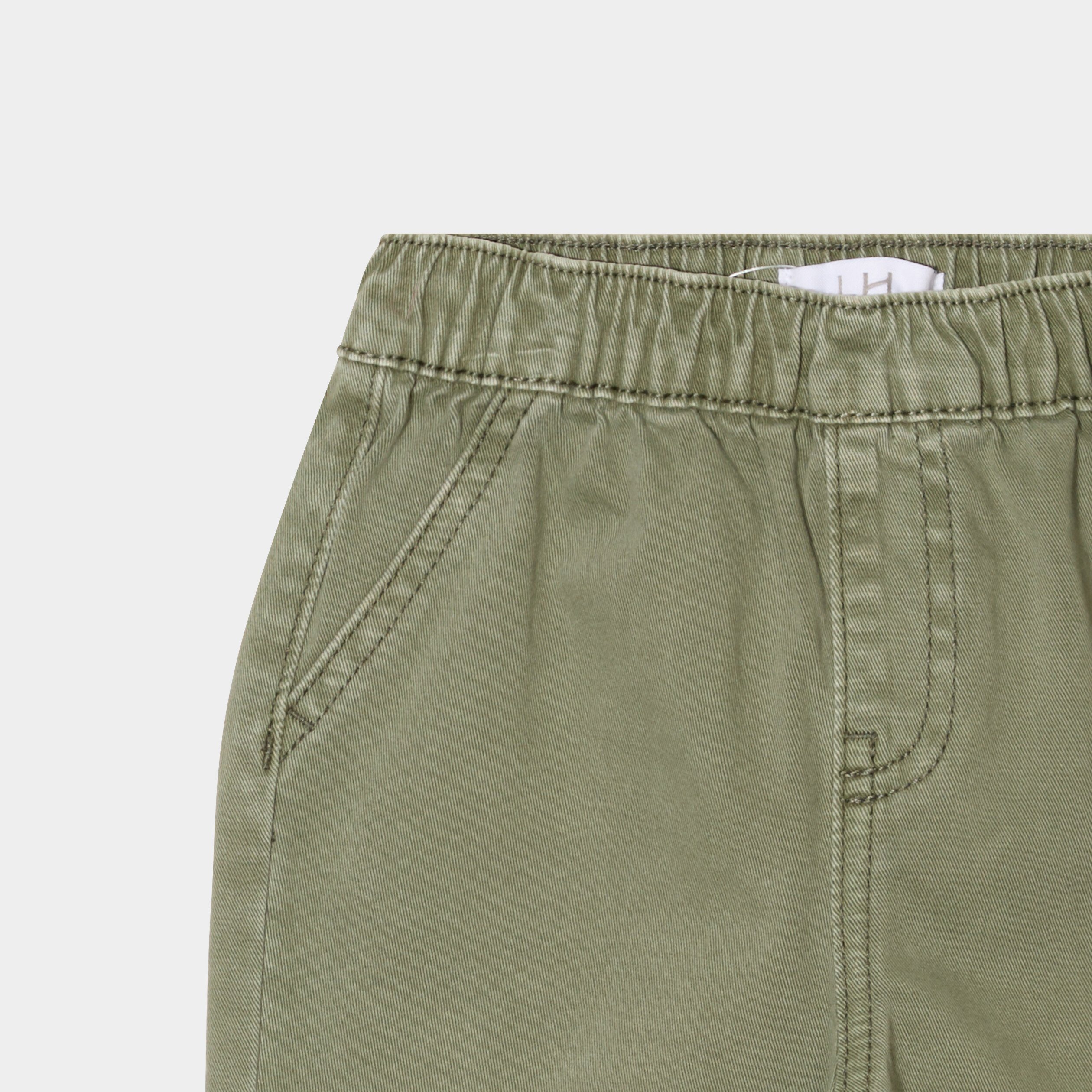 pantalon jogger bas elastique coton vert kaki bebeg Pantalon jogger bas élastiqué coton vert kaki bébé garçon
