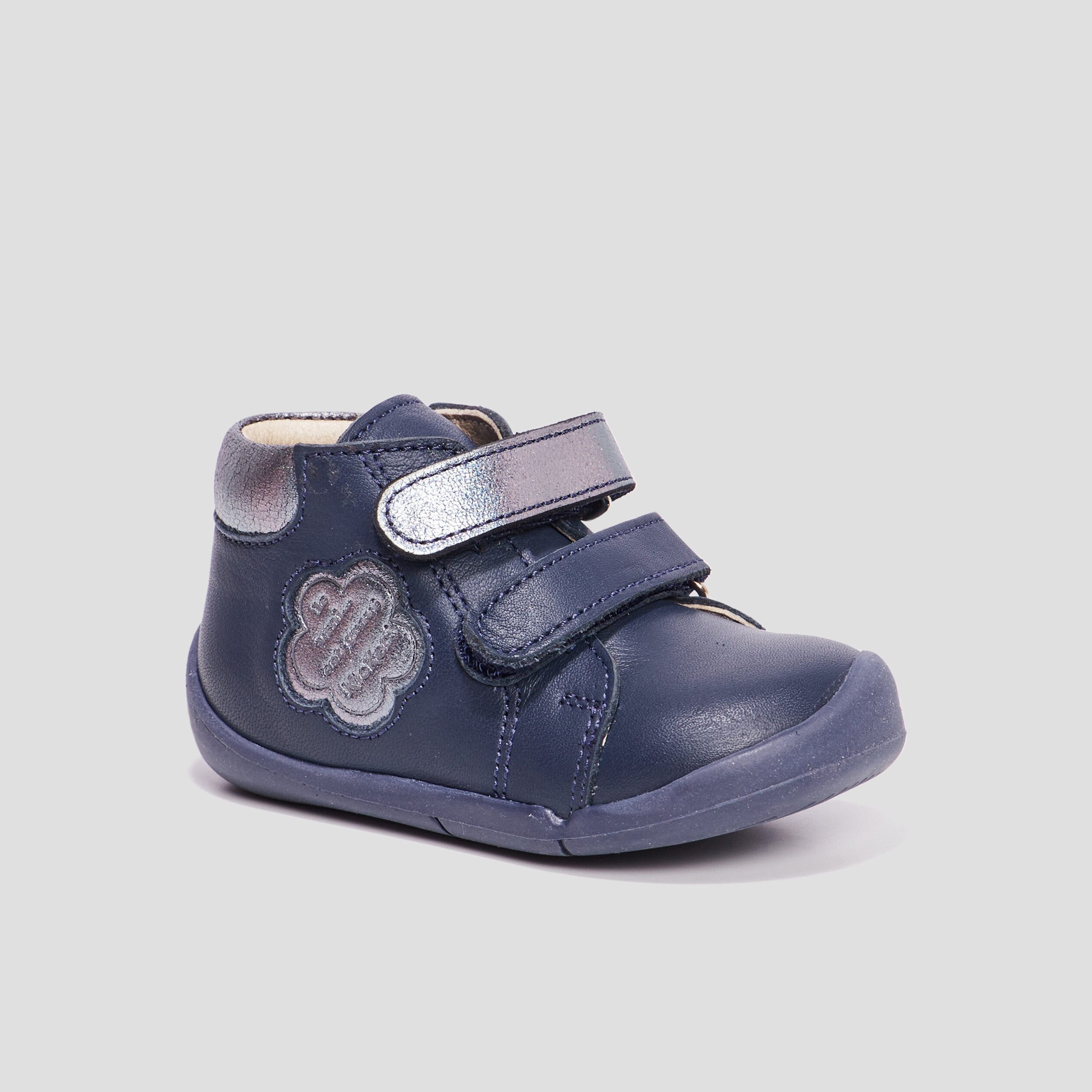 bottillons en cuir wakalla bleu marine bebef Bottillons en cuir Wakalla bleu marine bébé fille