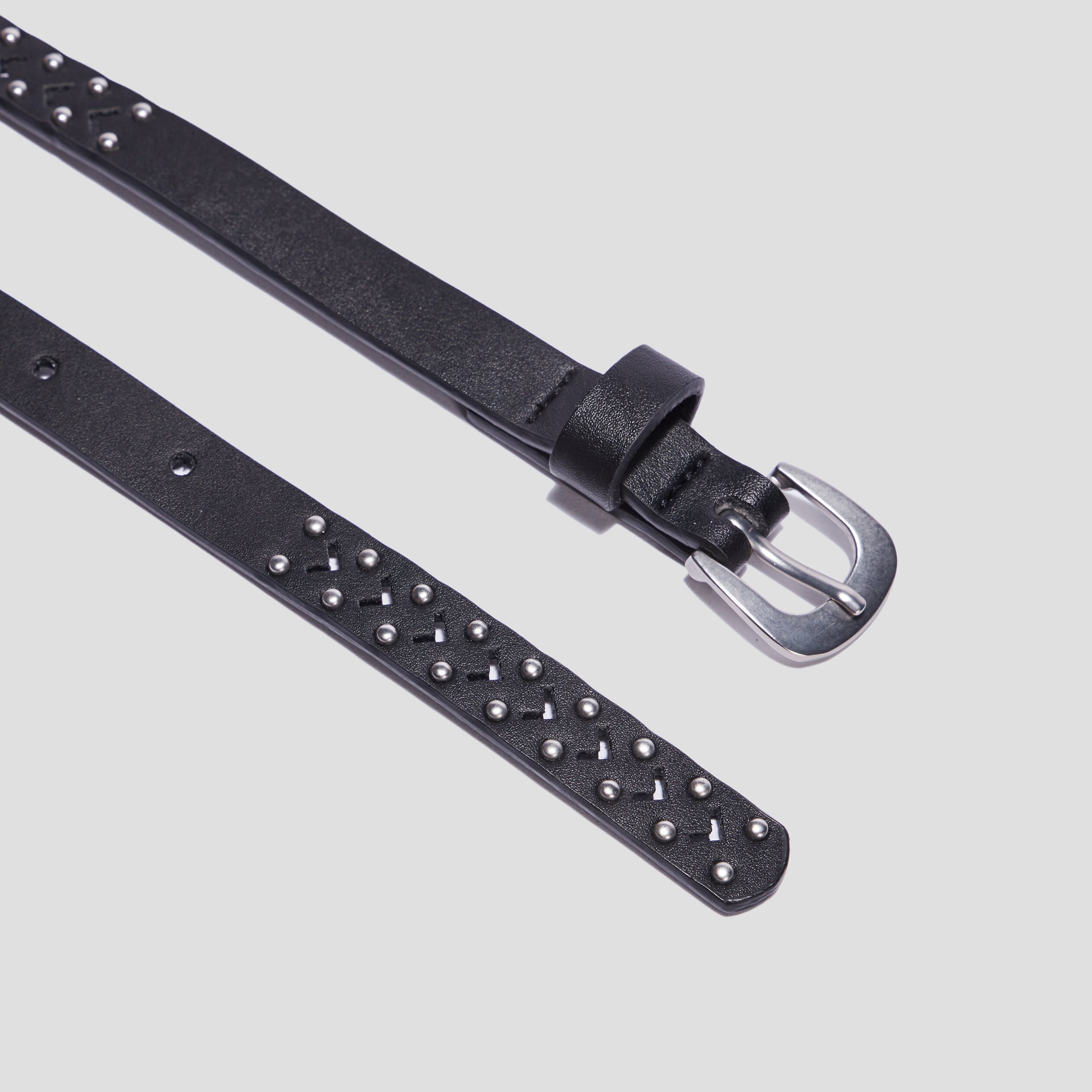 Ceinture perforée à clous noir bébé fille