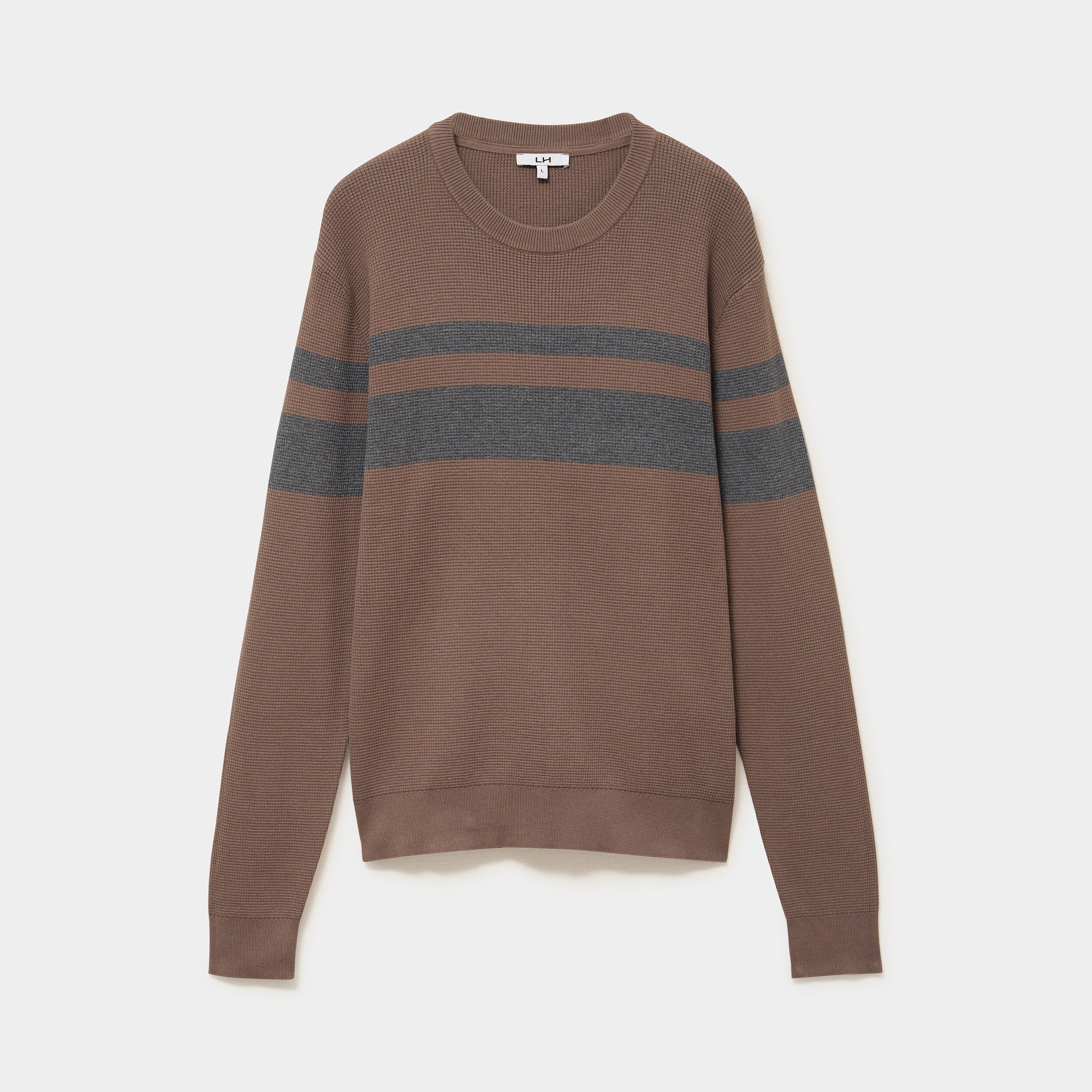 Pull manches longues gris fonc&eacute; homme