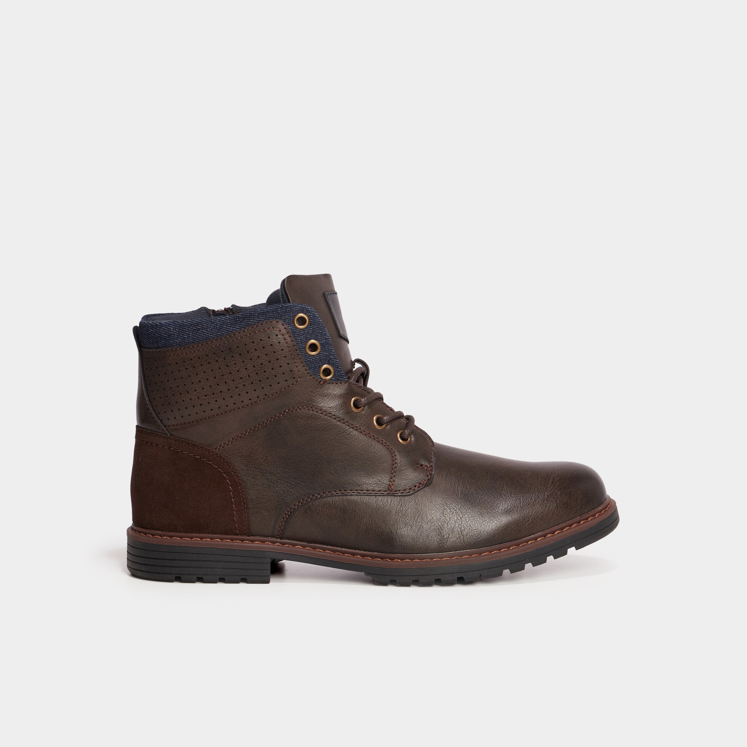 boots zippees et crantees marron homme Boots zippées et crantées marron homme