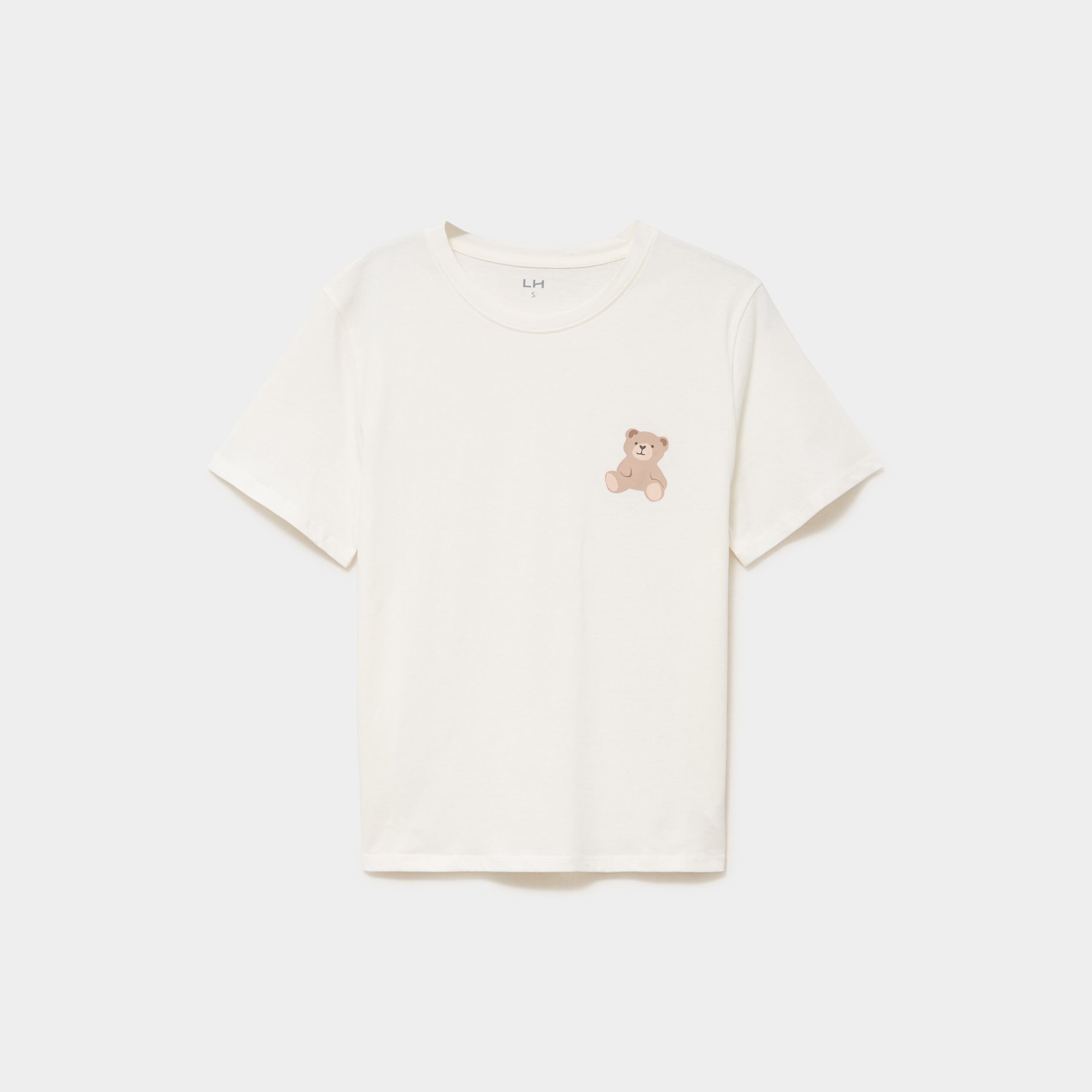 T-shirt col rond manches courtes coton blanc femme