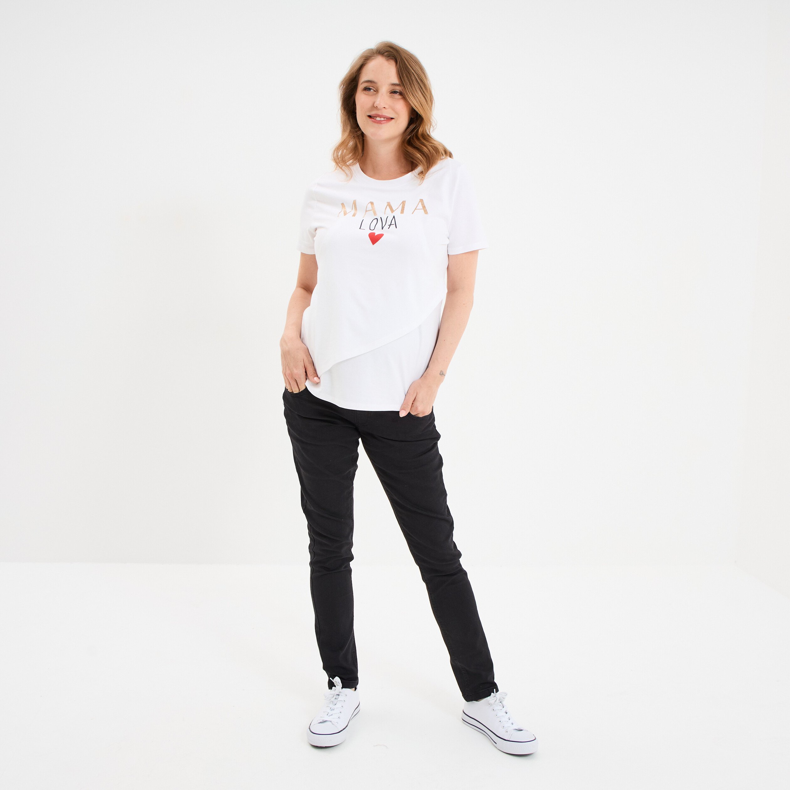 t shirt manches courtes allaitement blanc femmemater T-shirt manches courtes allaitement blanc femme maternité