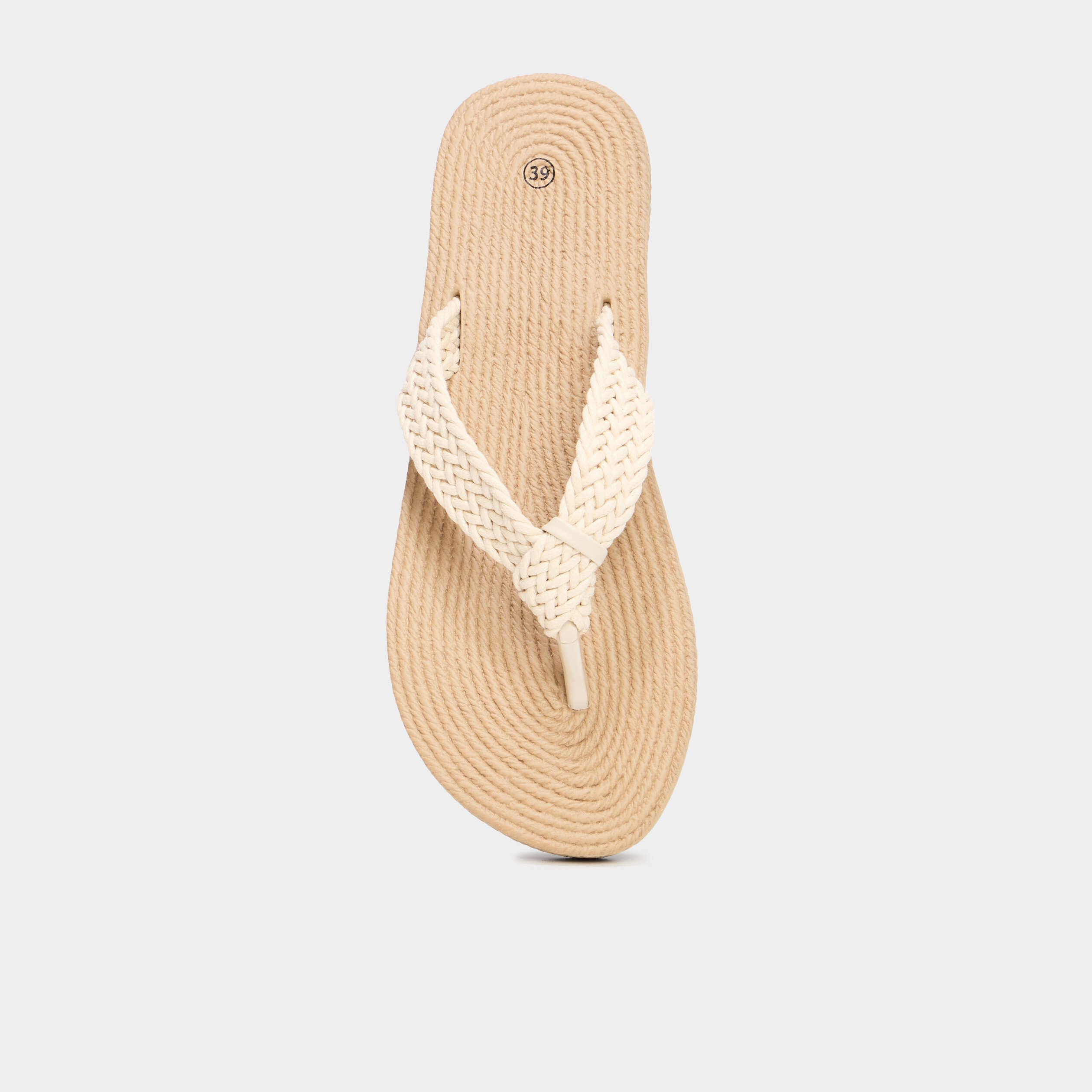 tongs de plage details tresses sable femme Tongs de plage détails tressés sable femme