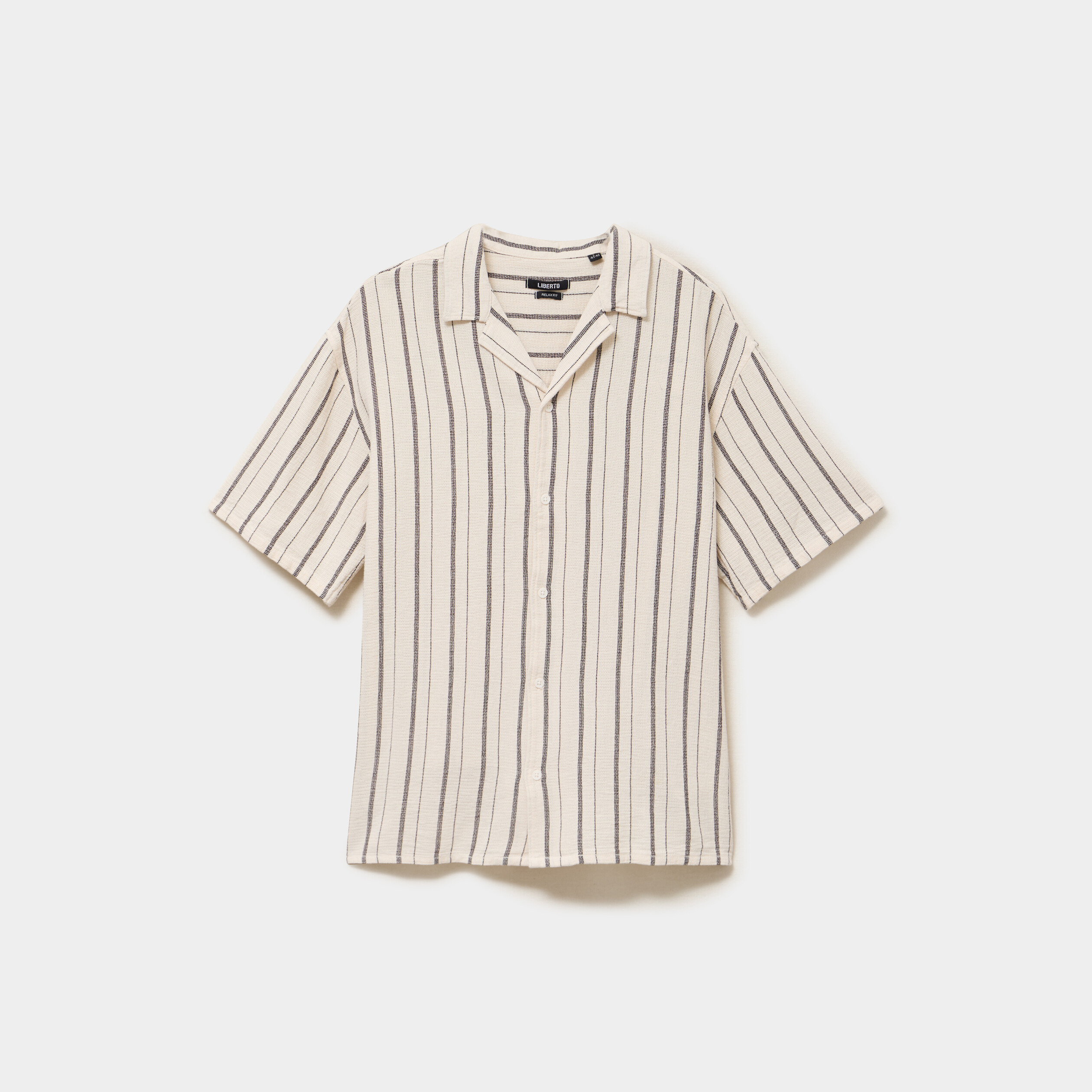 Chemise coton col cubain manches courtes ivoire homme