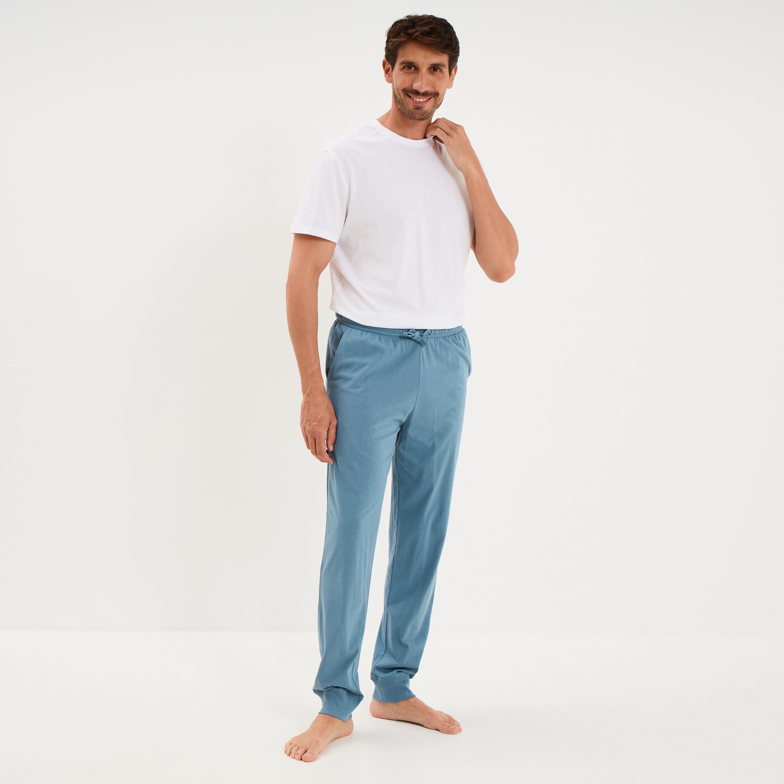 Lot 2 pantalons de pyjama coton bleu homme