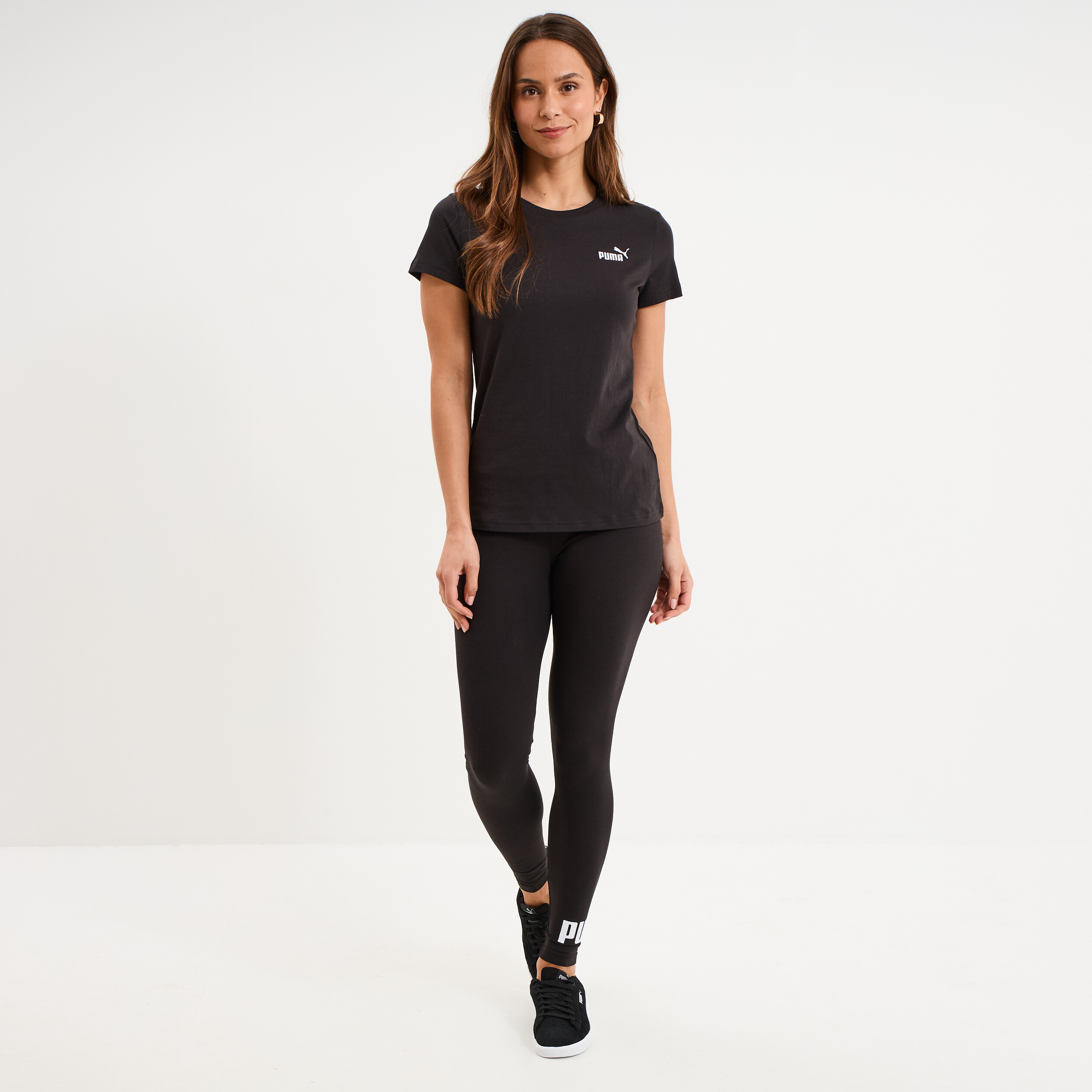 T-shirt manches courtes coton Puma noir femme