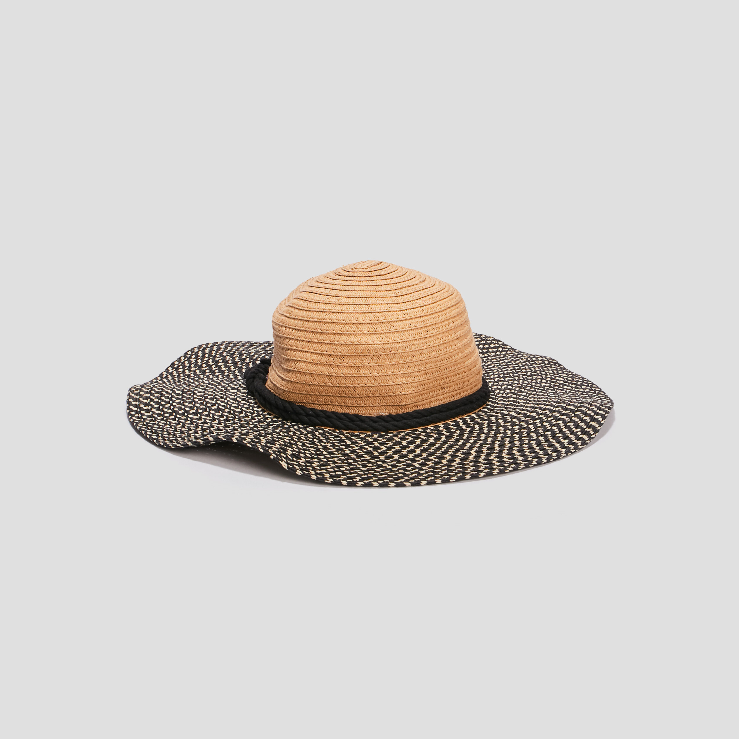 Chapeau capeline tressé multicolore femme