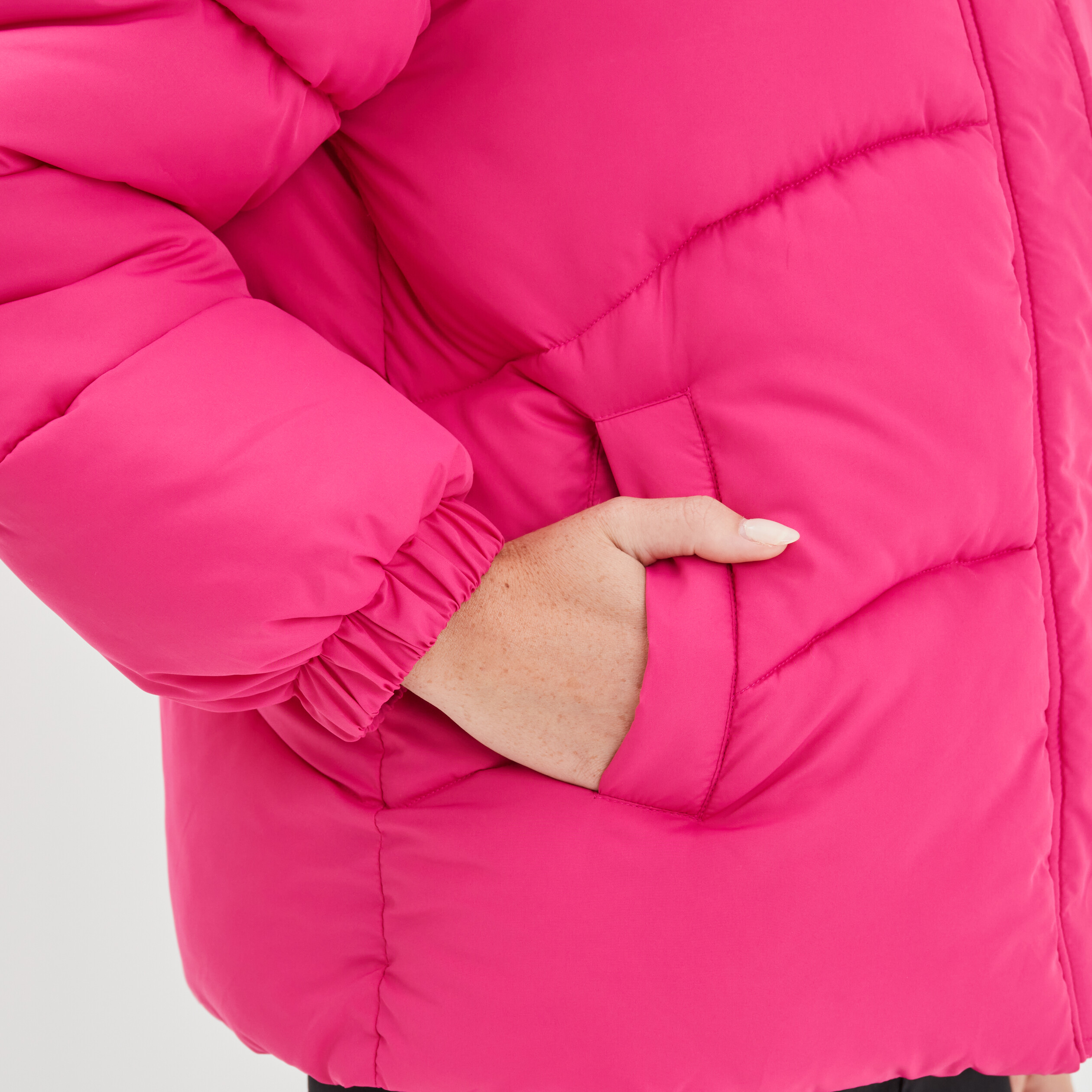doudoune oversize a capuche rose fushia femme Doudoune oversize à capuche rose fushia femme