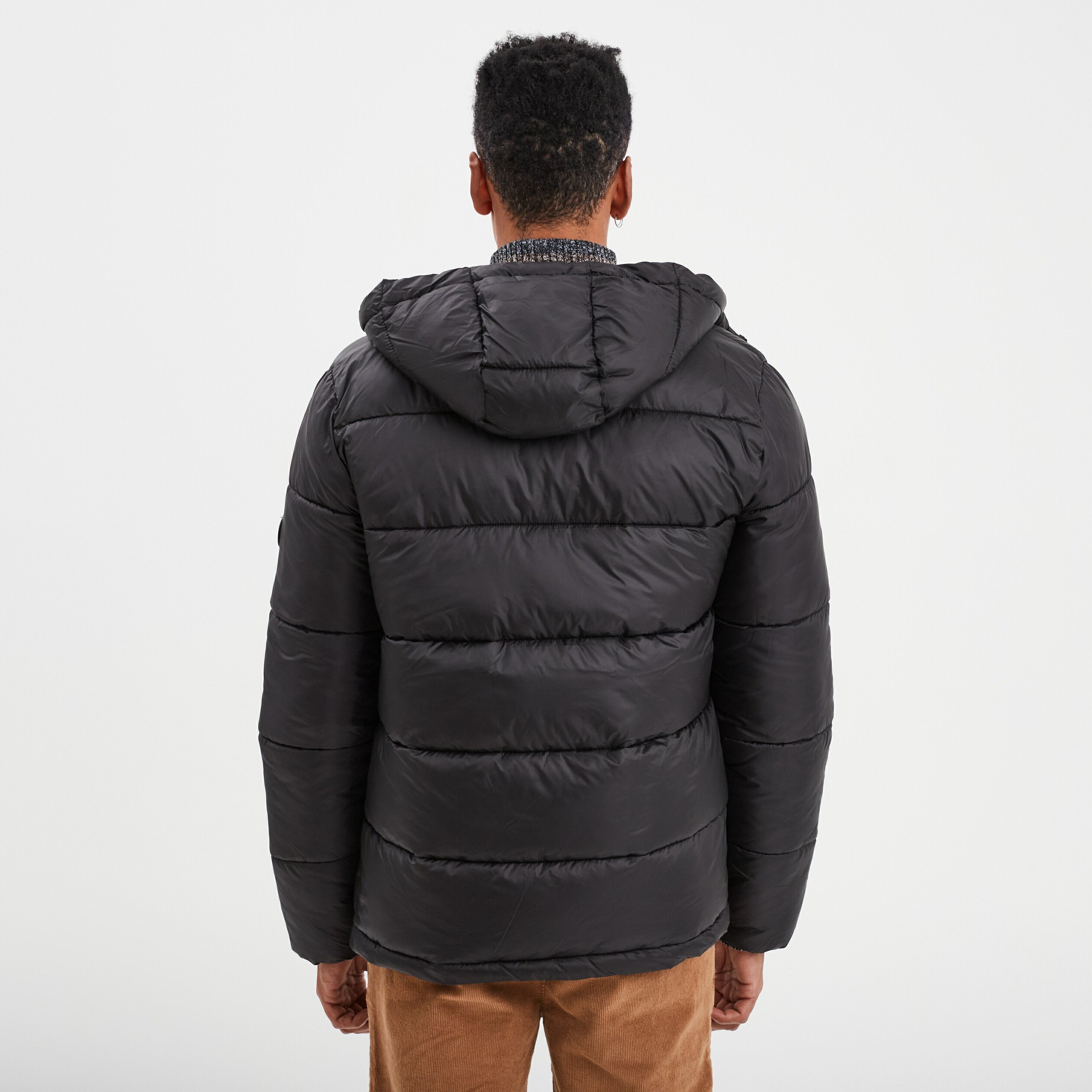 doudoune doublee zippee a capuche noir homme Doudoune doublée zippée à capuche noir homme