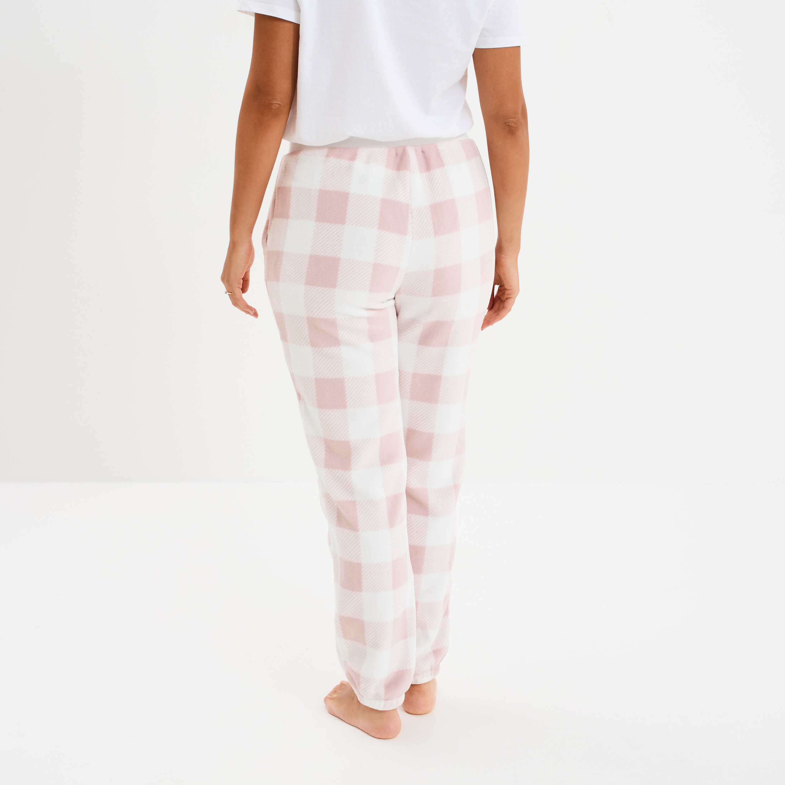 Pantalon De Pyjama Rose UNDIZ Avec Smiley - Taille L, 100% Coton, Neuf Avec étiquette