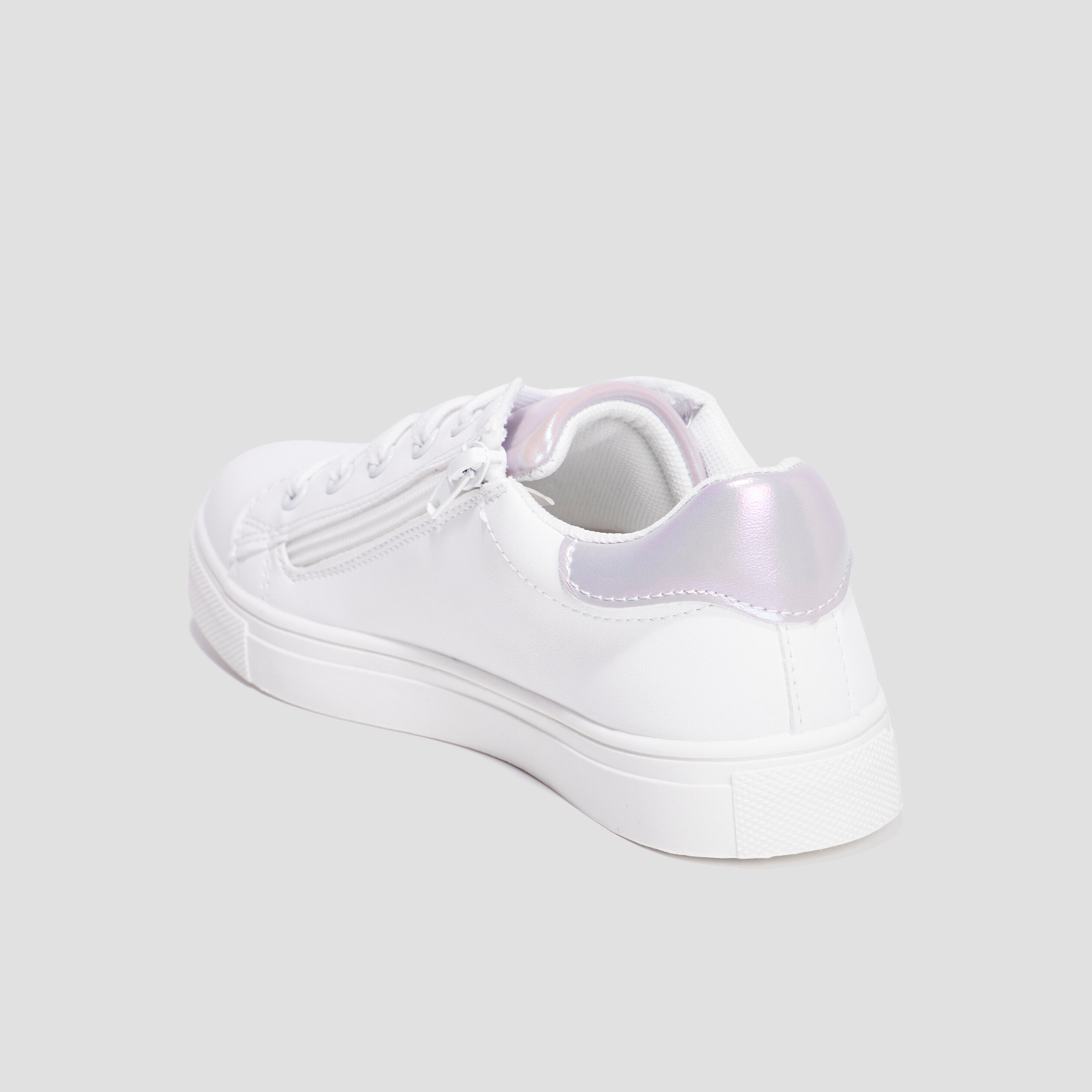 Tennis basses zippées Liberto blanc fille