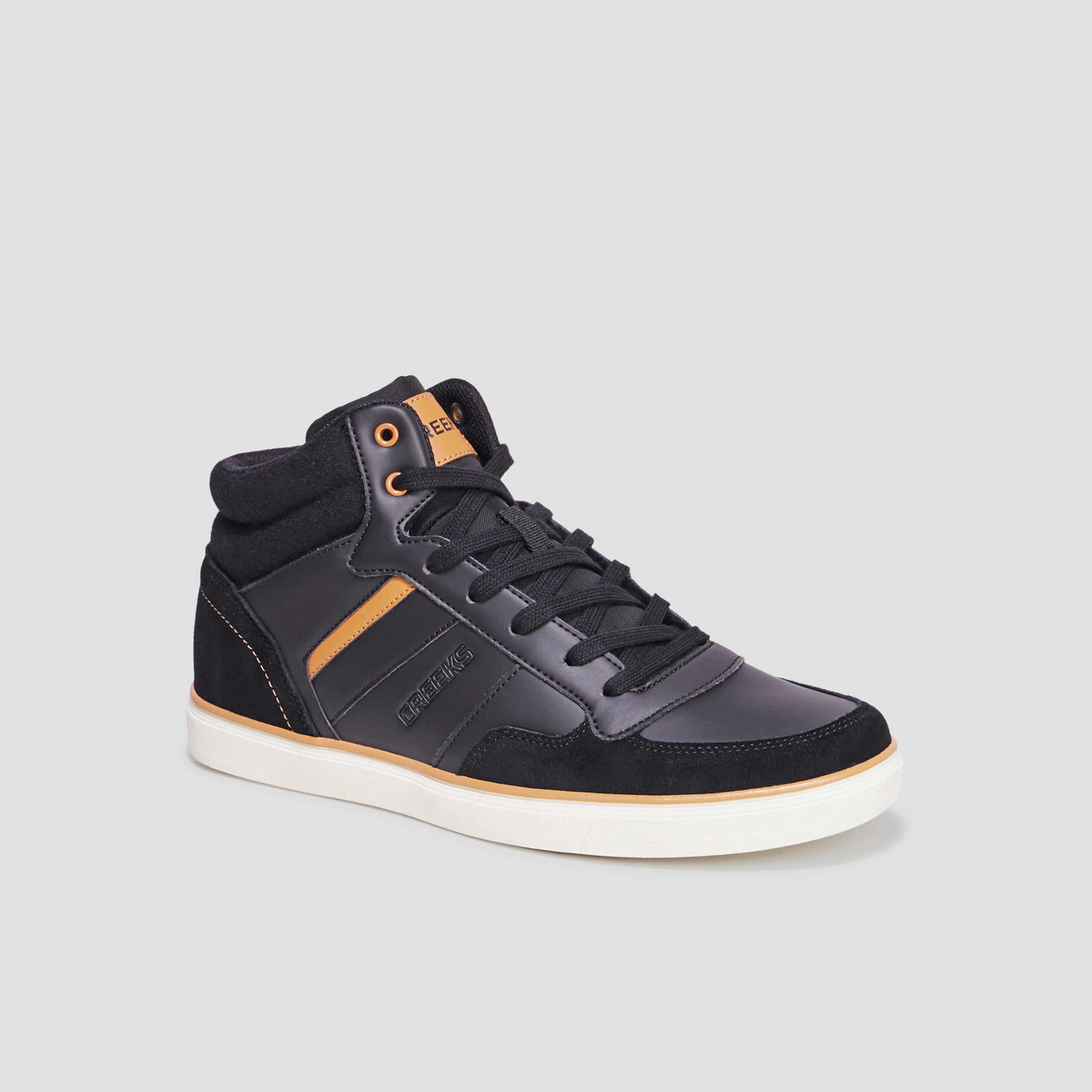 Baskets montantes &agrave; lacets noir homme