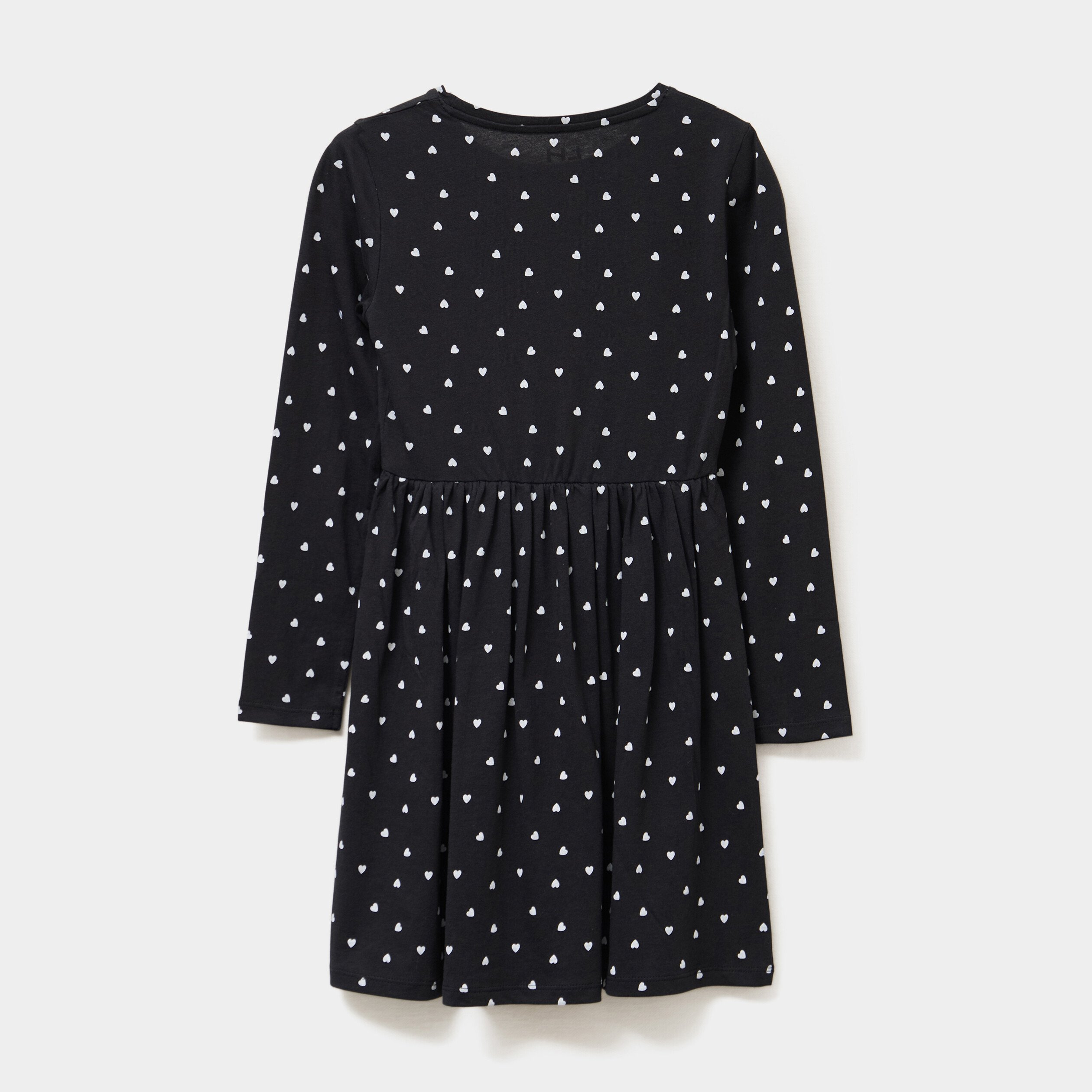 Robe évasée manches longues coton noir fille