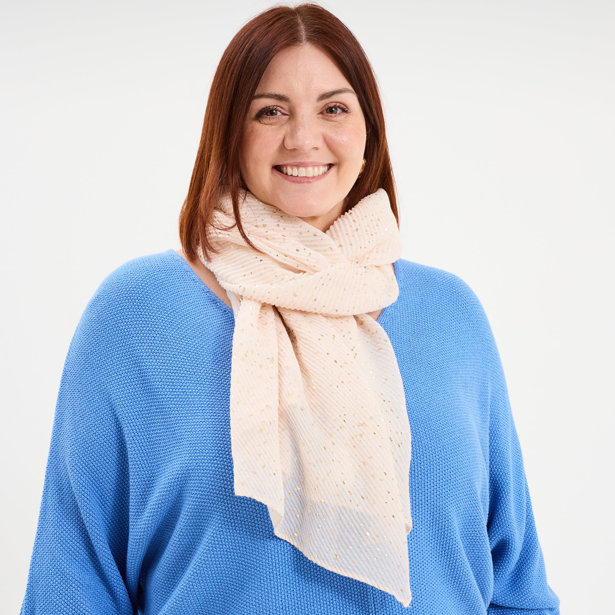 Foulard pliss&eacute; sable femme