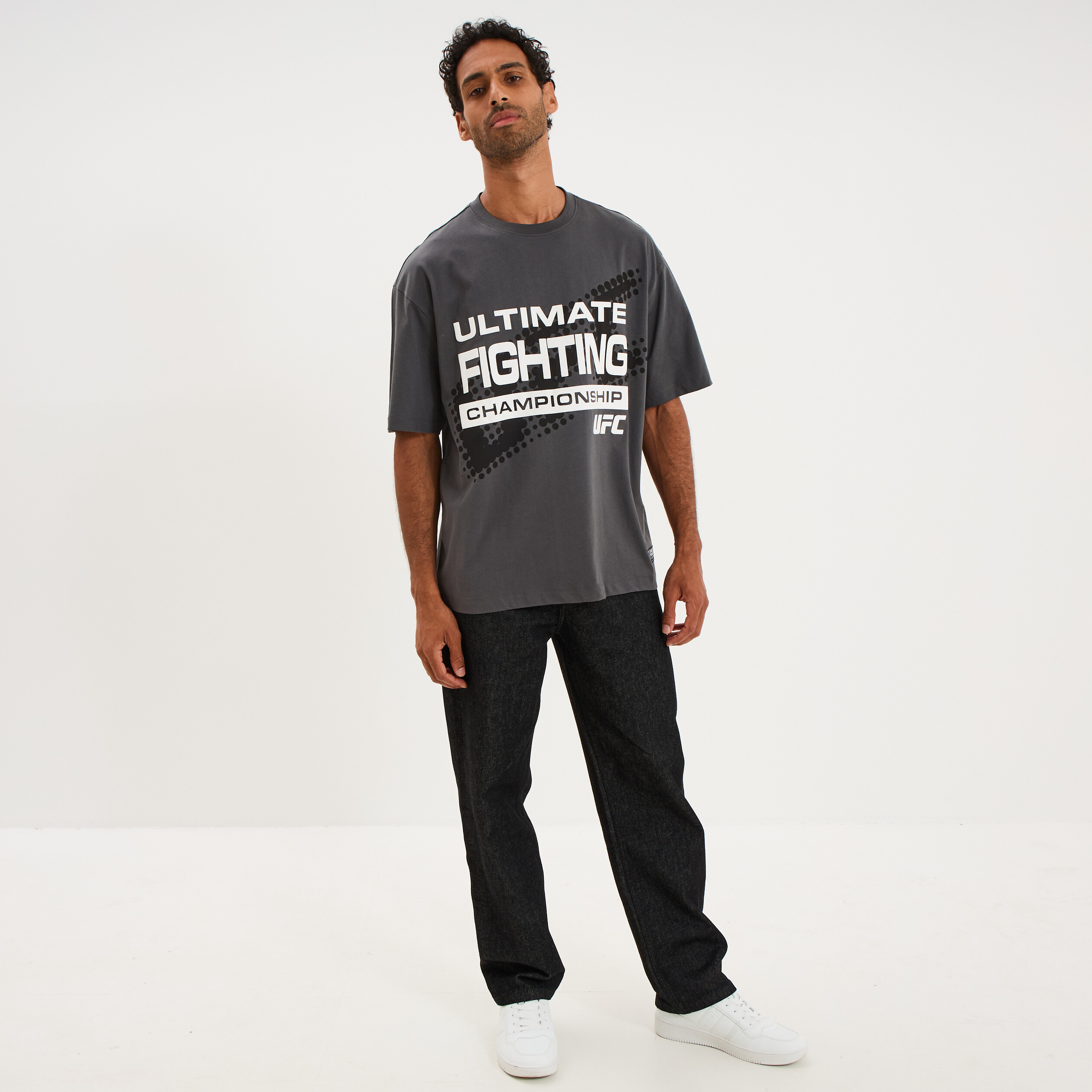 T-shirt manches courtes coton UFC noir homme