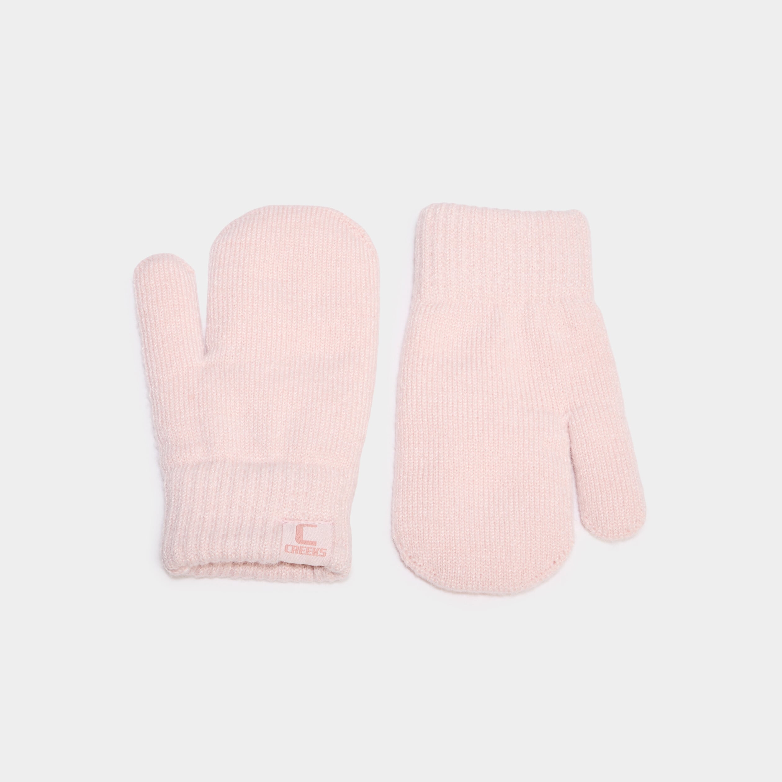 Mouffles doubl&eacute;es rose clair fille