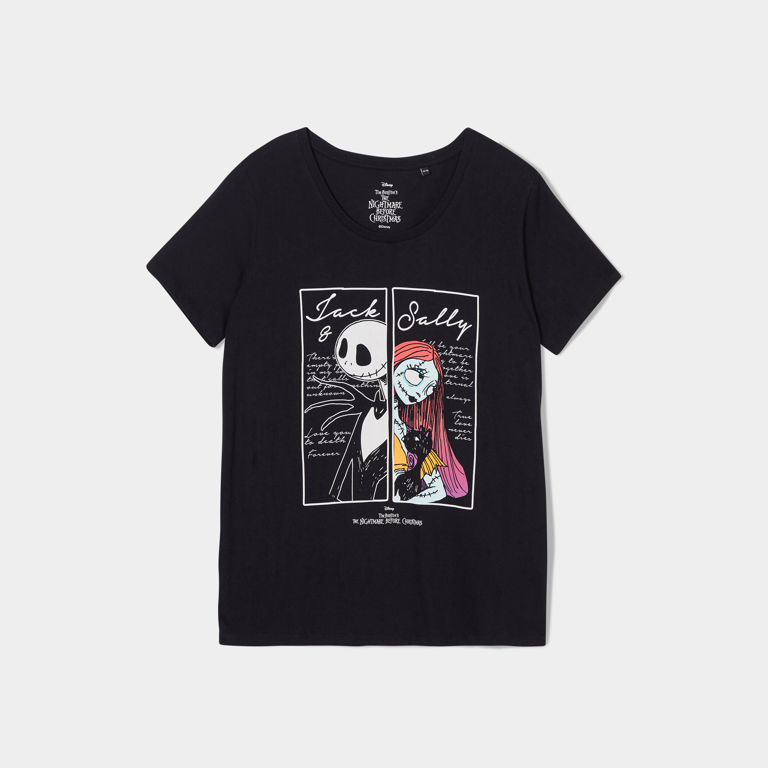 T-shirt Étrange Noël de Monsieur Jack noir femme grande taille