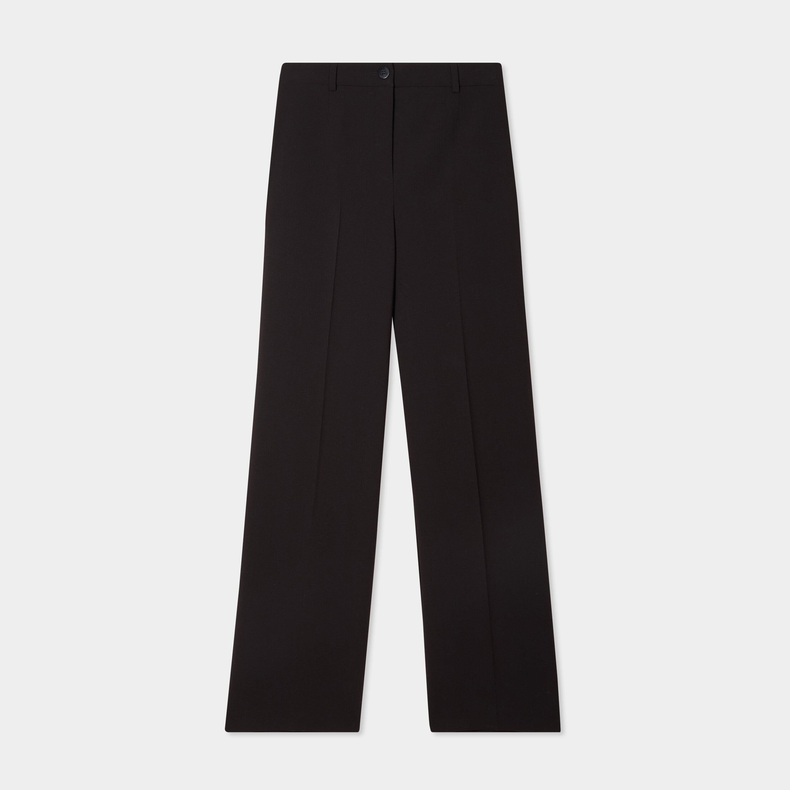 Pantalon taille haute droit avec pinces noir femme