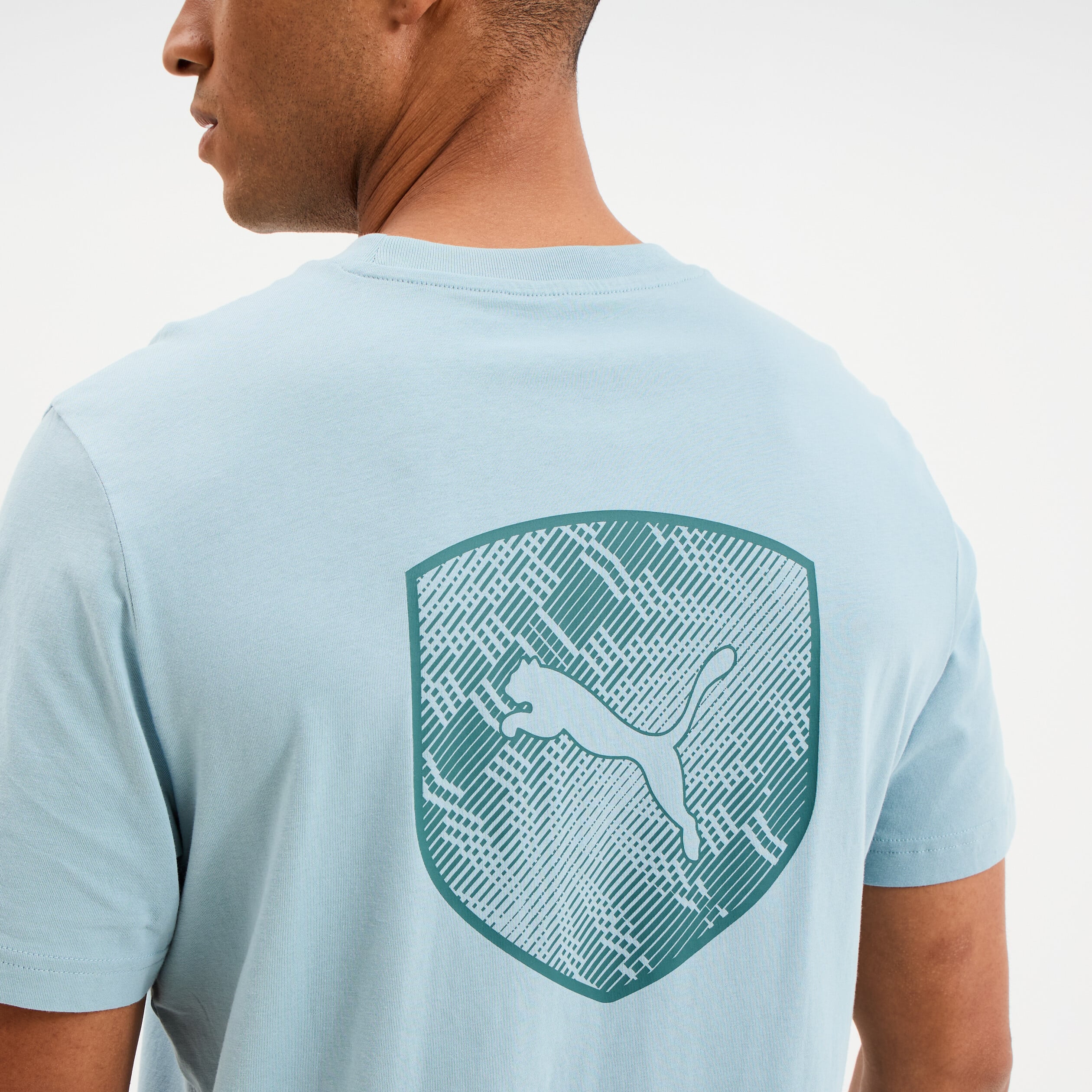 T-shirt manches courtes coton Puma vert &eacute;meraude homme