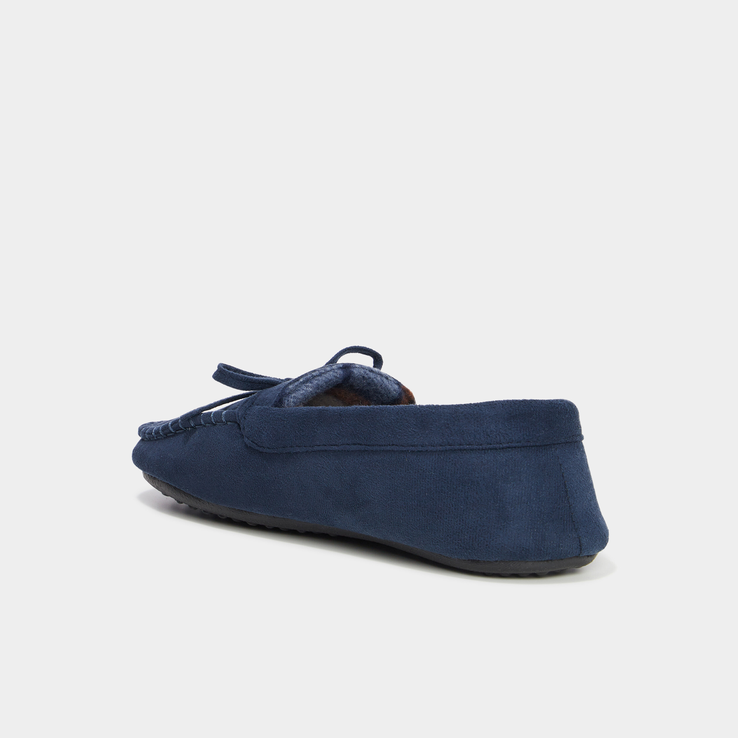 chaussons mocassins aspect suedine bleu homme Chaussons mocassins aspect suédine bleu homme