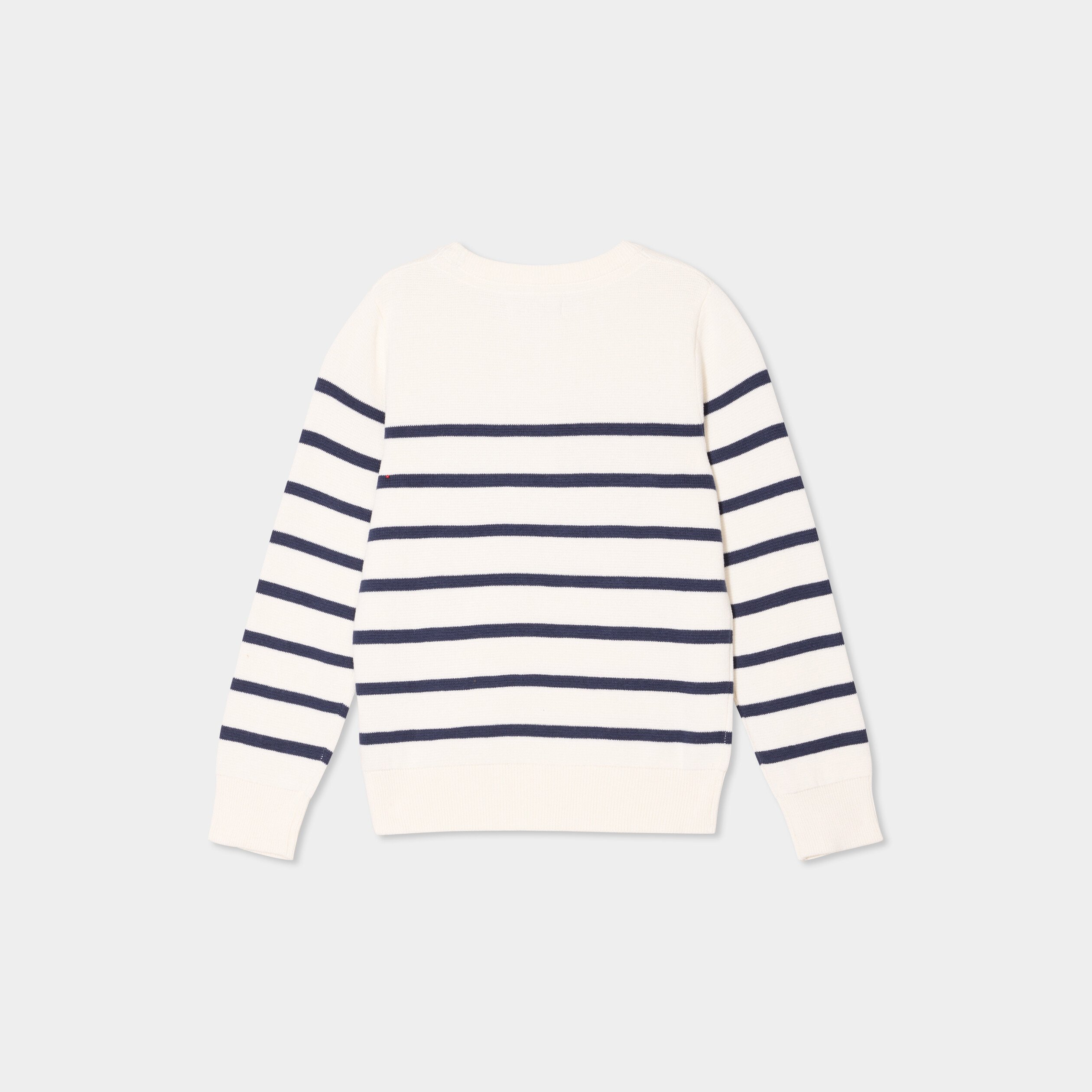 pull col rond manches longues coton ecru garcon Pull col rond manches longues coton ecru garçon