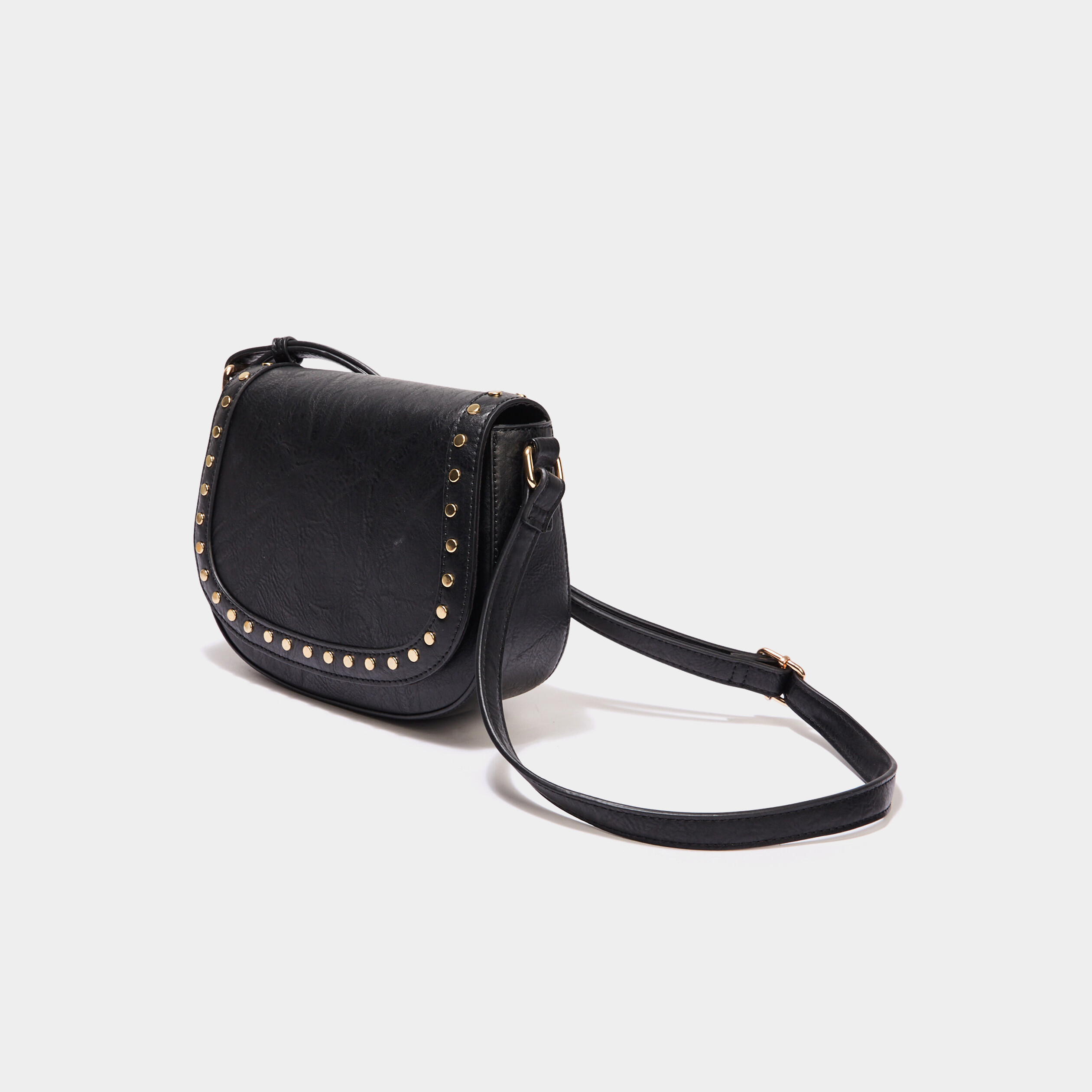 Sac besace avec clous noir femme