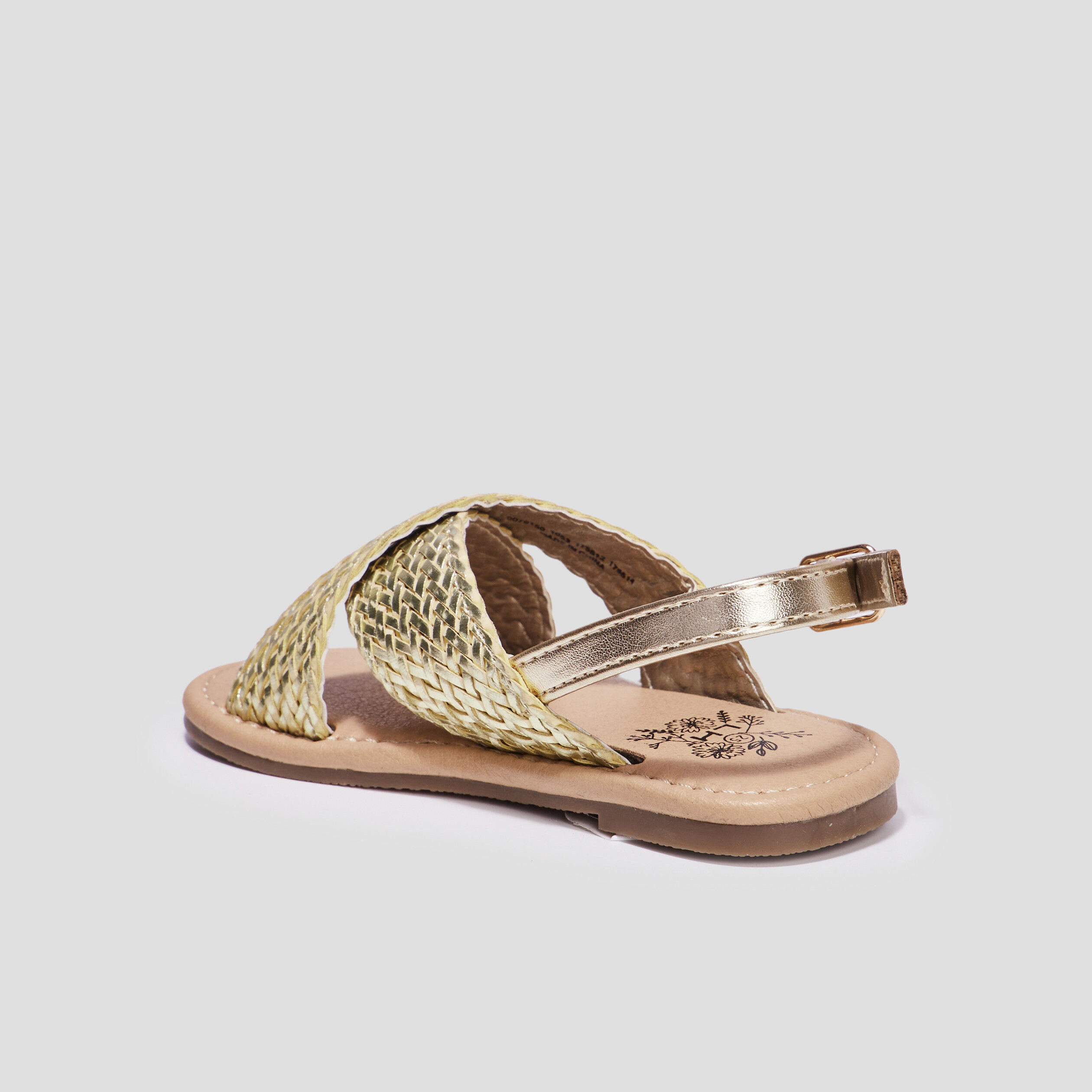 sandales brides tressees jaune or fille Sandales brides tressées jaune or fille