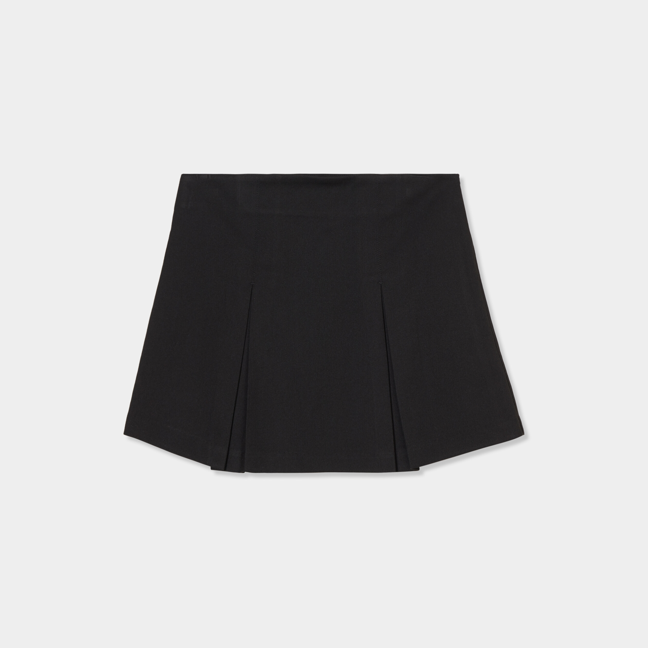 jupe courte avec plis coupe droite noir femme Jupe courte avec plis coupe droite noir femme