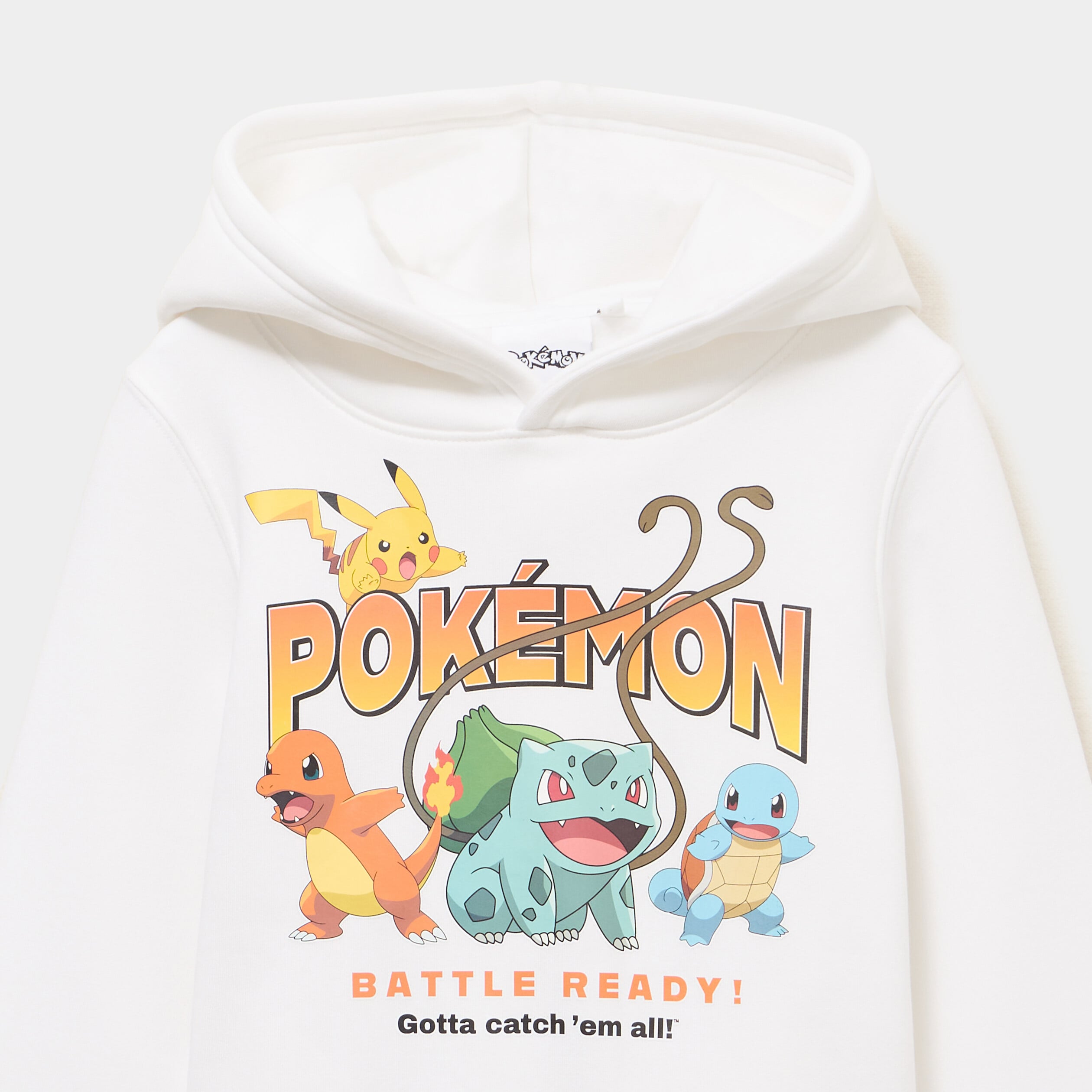 Sweat &agrave; capuche hoodie Pok&eacute;mon blanc gar&ccedil;on
